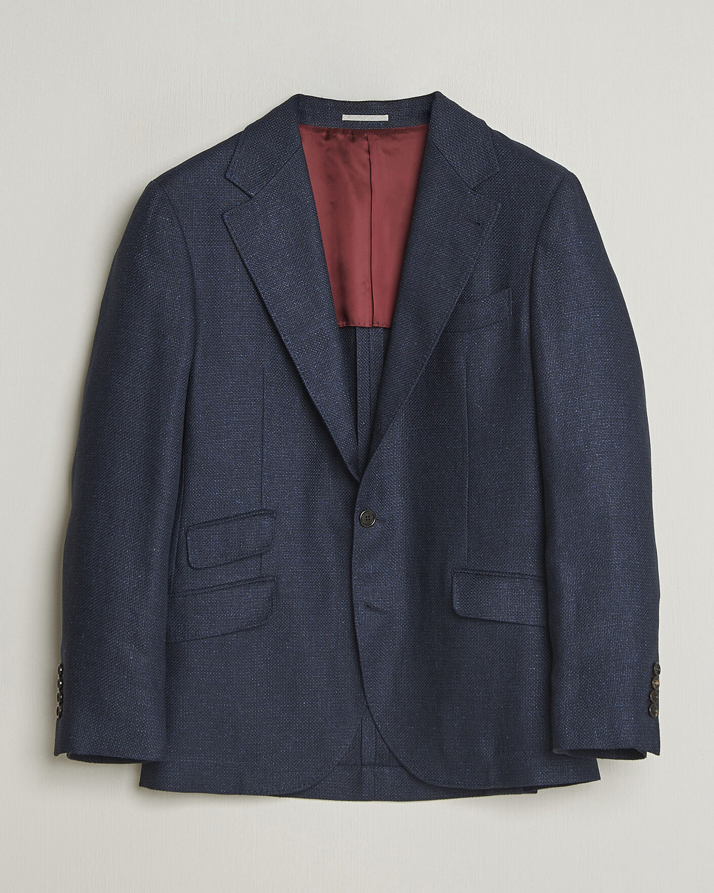 Herre | Dressjakker | Brunello Cucinelli | Linen/Silk Hopsack Blazer Navy