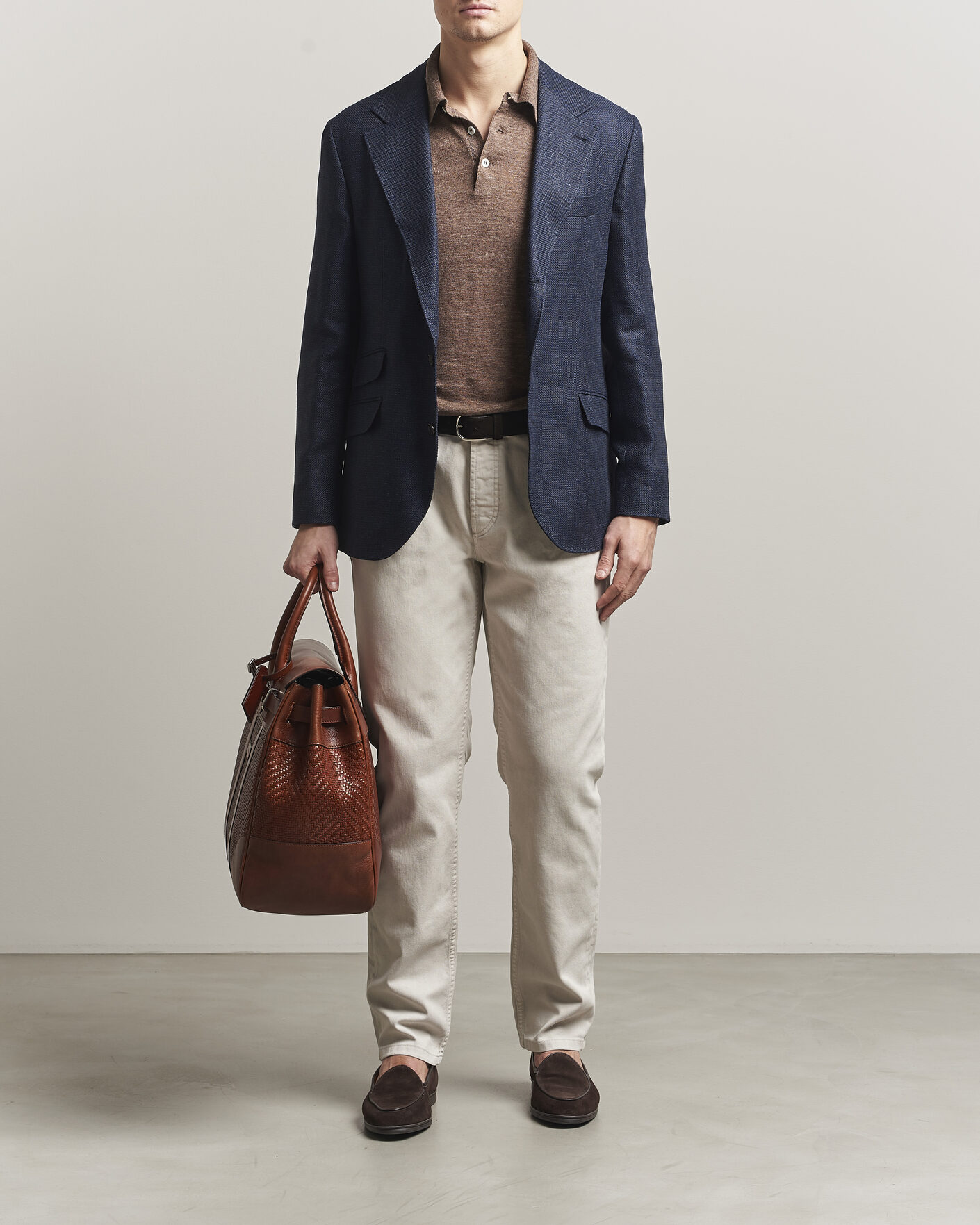 Herre | Dressjakker | Brunello Cucinelli | Linen/Silk Hopsack Blazer Navy