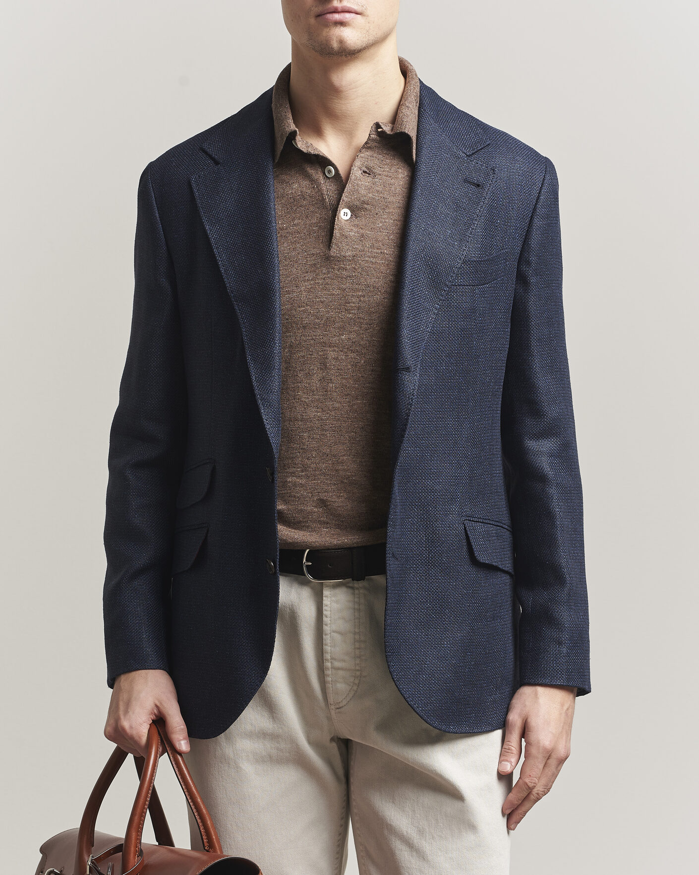 Herre | Dressjakker | Brunello Cucinelli | Linen/Silk Hopsack Blazer Navy