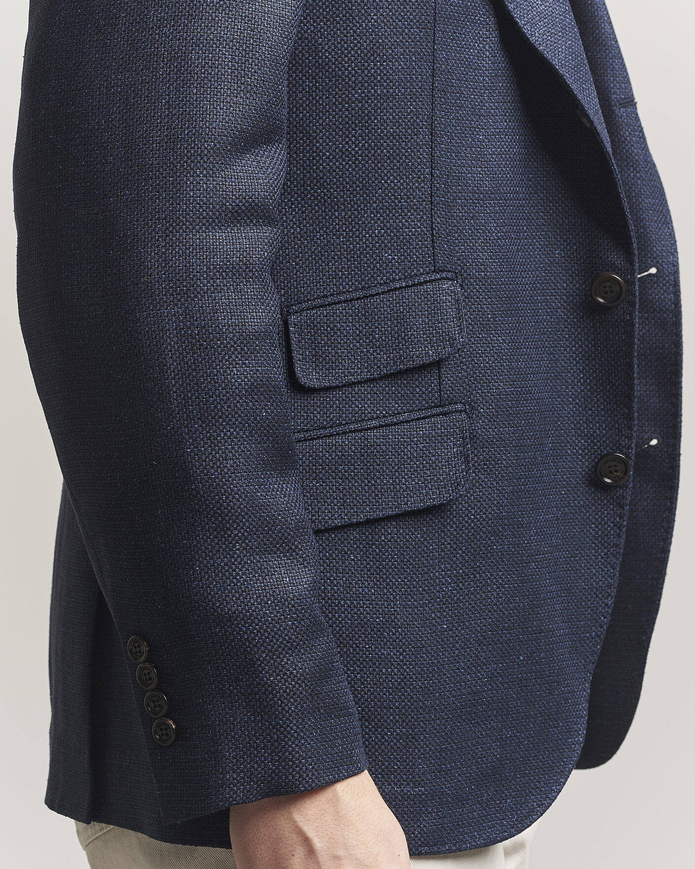 Herre | Dressjakker | Brunello Cucinelli | Linen/Silk Hopsack Blazer Navy