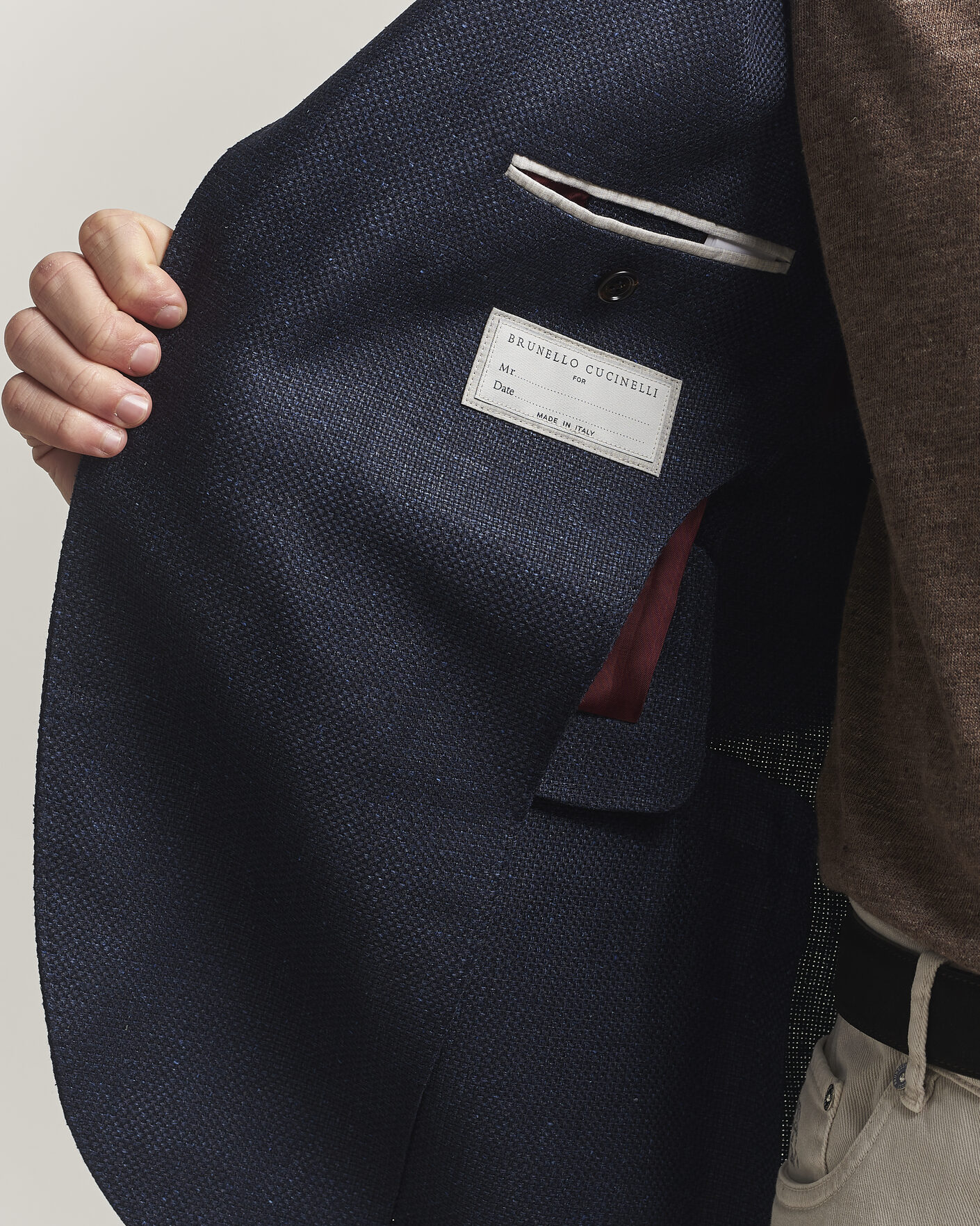 Herre | Dressjakker | Brunello Cucinelli | Linen/Silk Hopsack Blazer Navy