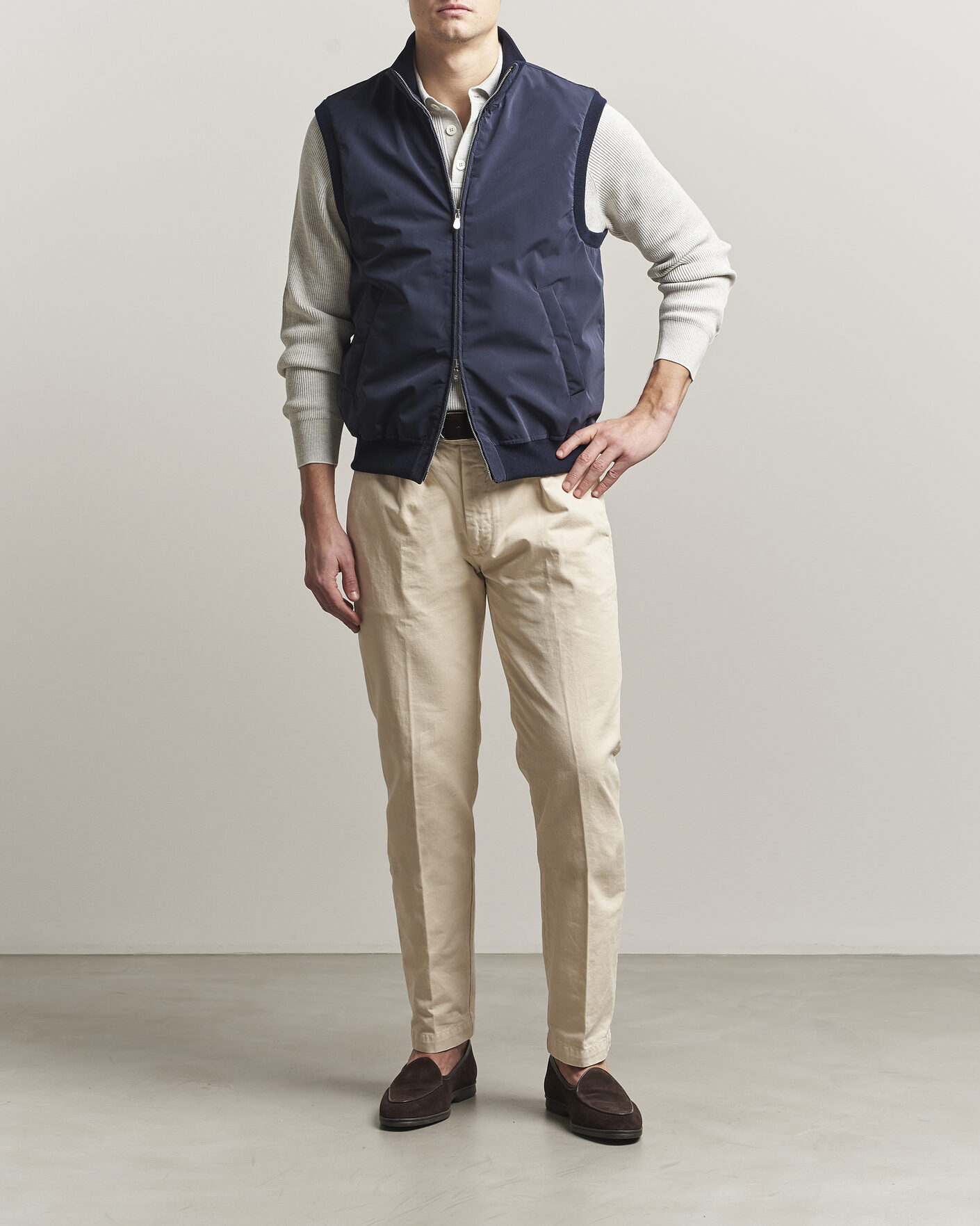 Herre | Vester | Brunello Cucinelli | Nylon Padded Gilet Navy