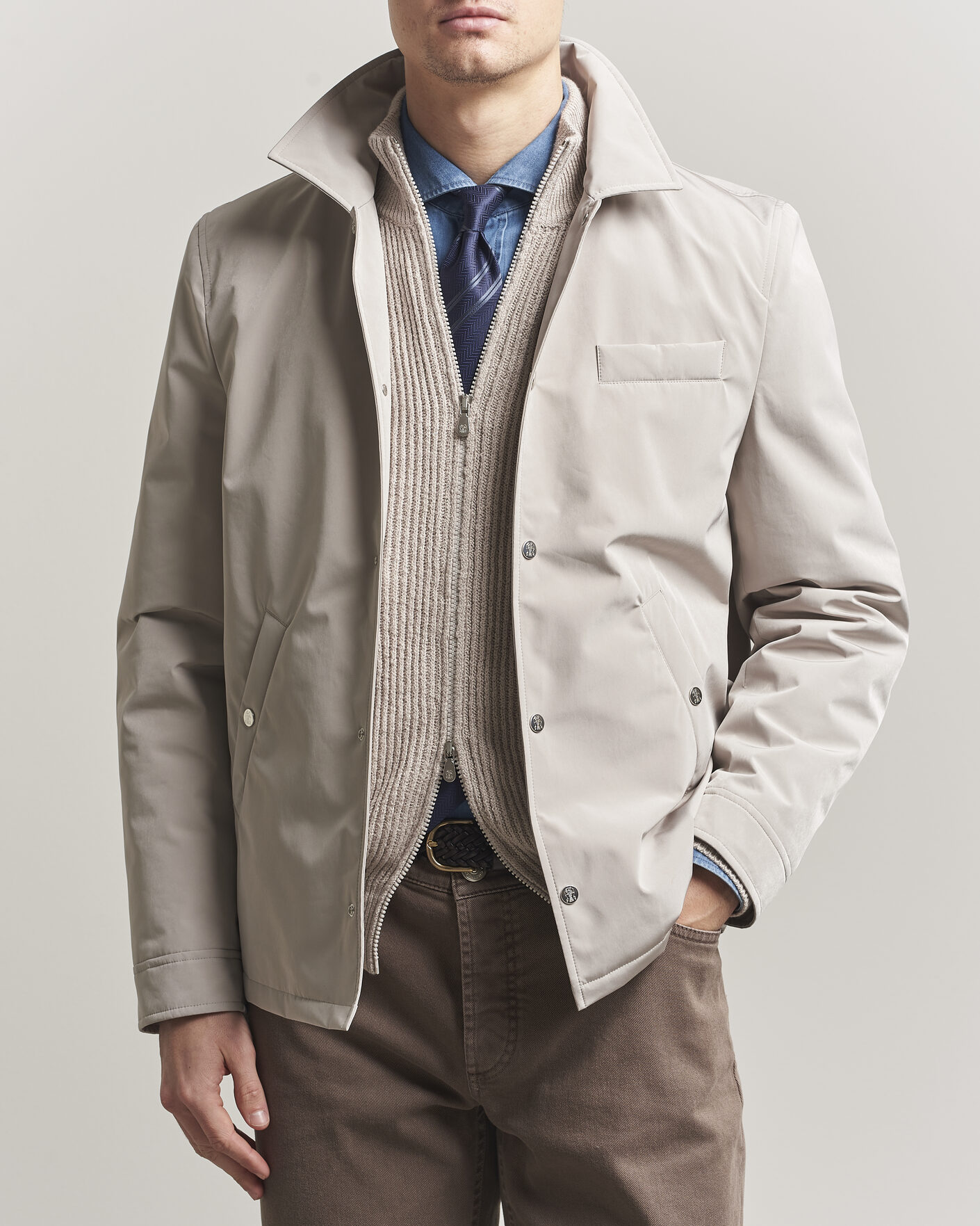 Herre | Jakker | Brunello Cucinelli | Nylon Padded Jacket Beige