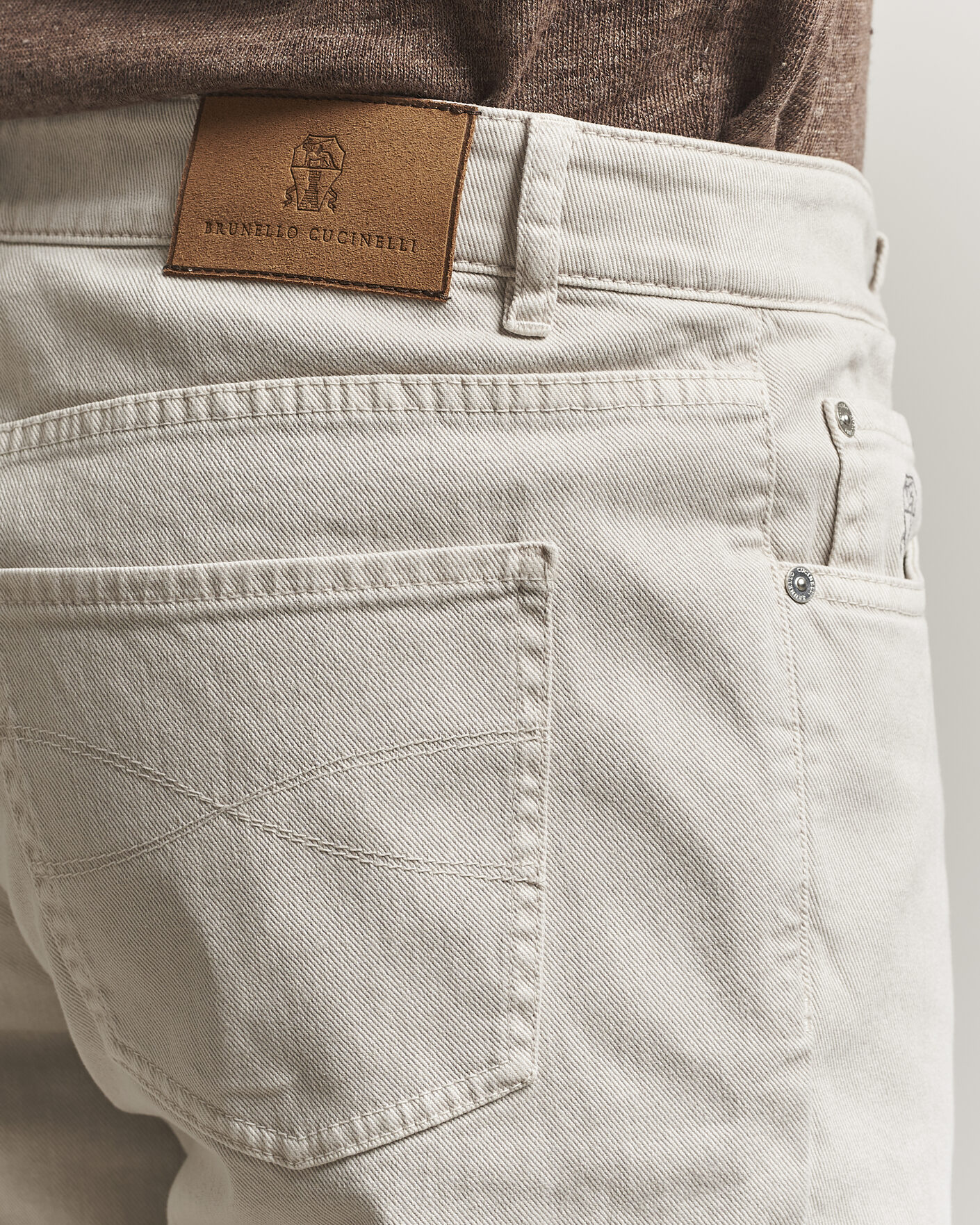 Herre | Bukser | Brunello Cucinelli | Traditional Fit Bull Denim Pants Light Beige
