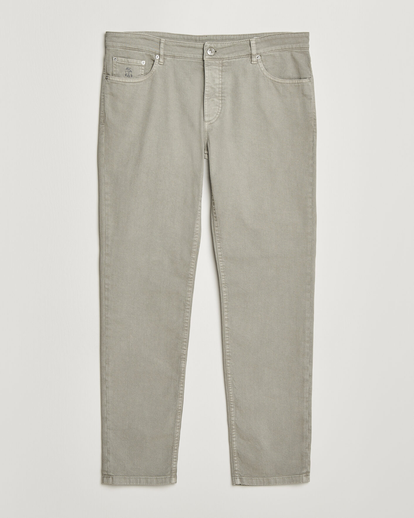 Herre | Bukser | Brunello Cucinelli | Traditional Fit Bull Denim Pants Olive