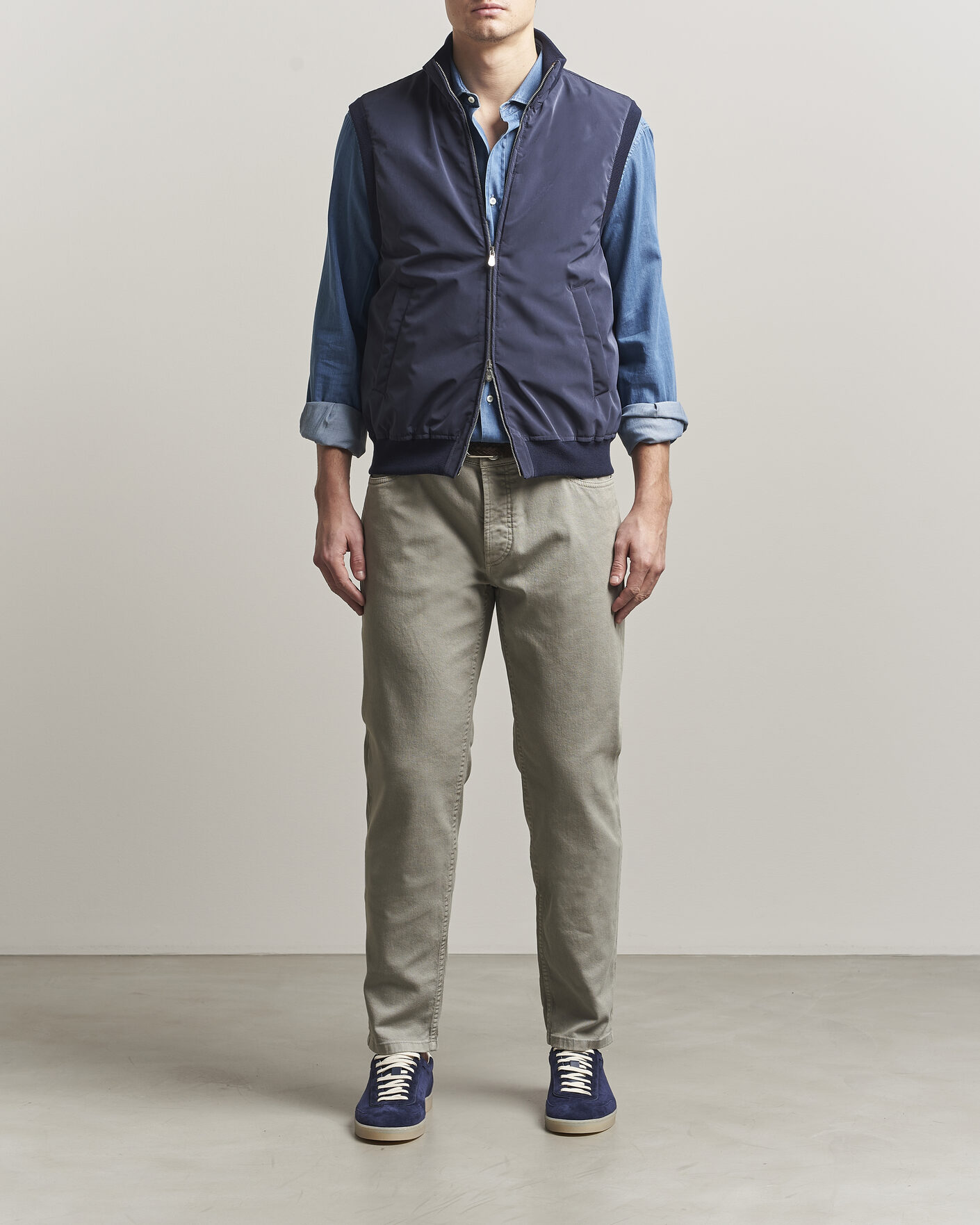 Herre | Bukser | Brunello Cucinelli | Traditional Fit Bull Denim Pants Olive