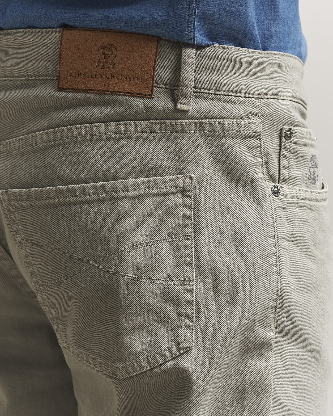 Herre | Bukser | Brunello Cucinelli | Traditional Fit Bull Denim Pants Olive