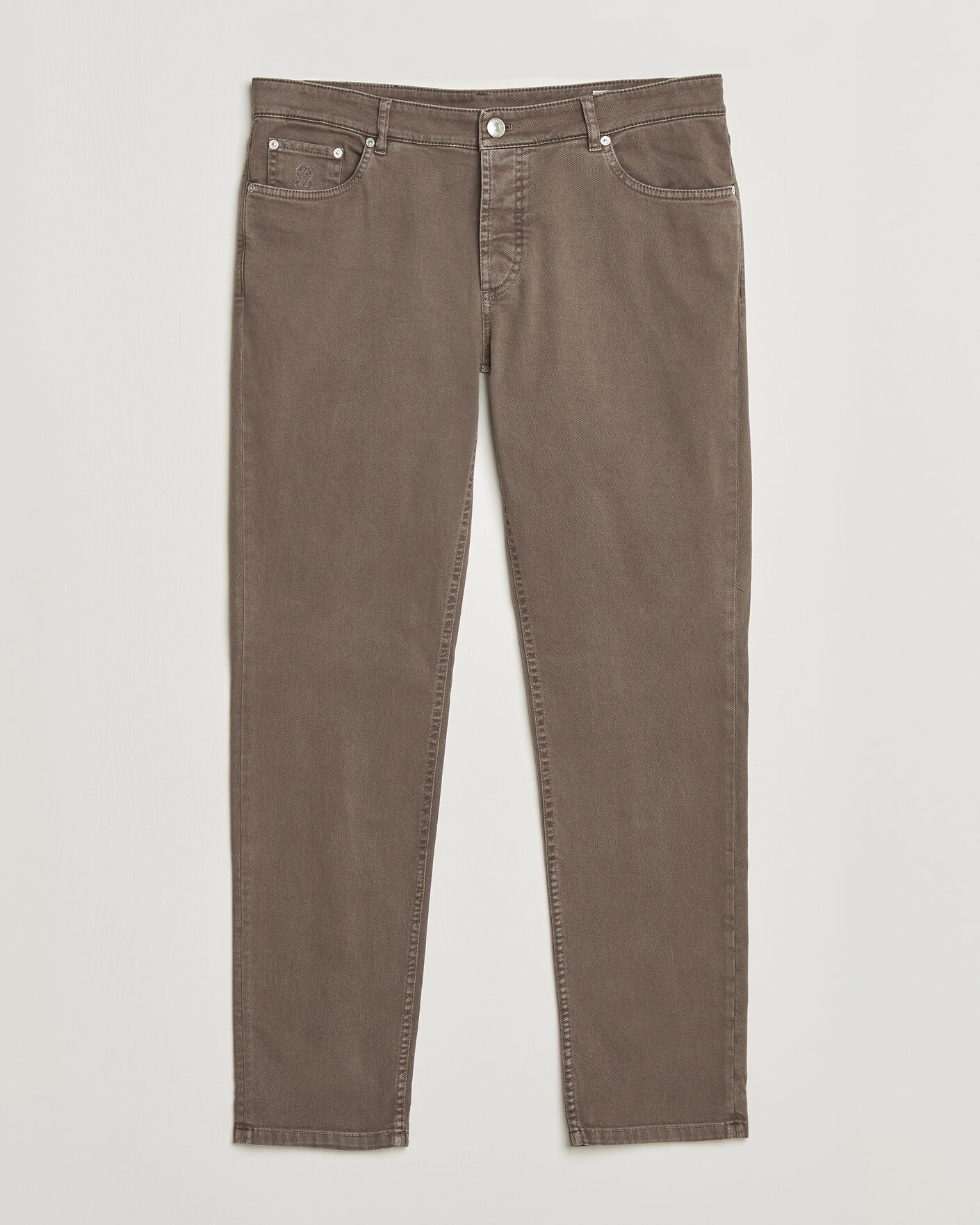 Herre | Bukser | Brunello Cucinelli | Traditional Fit Bull Denim Pants Dark Brown