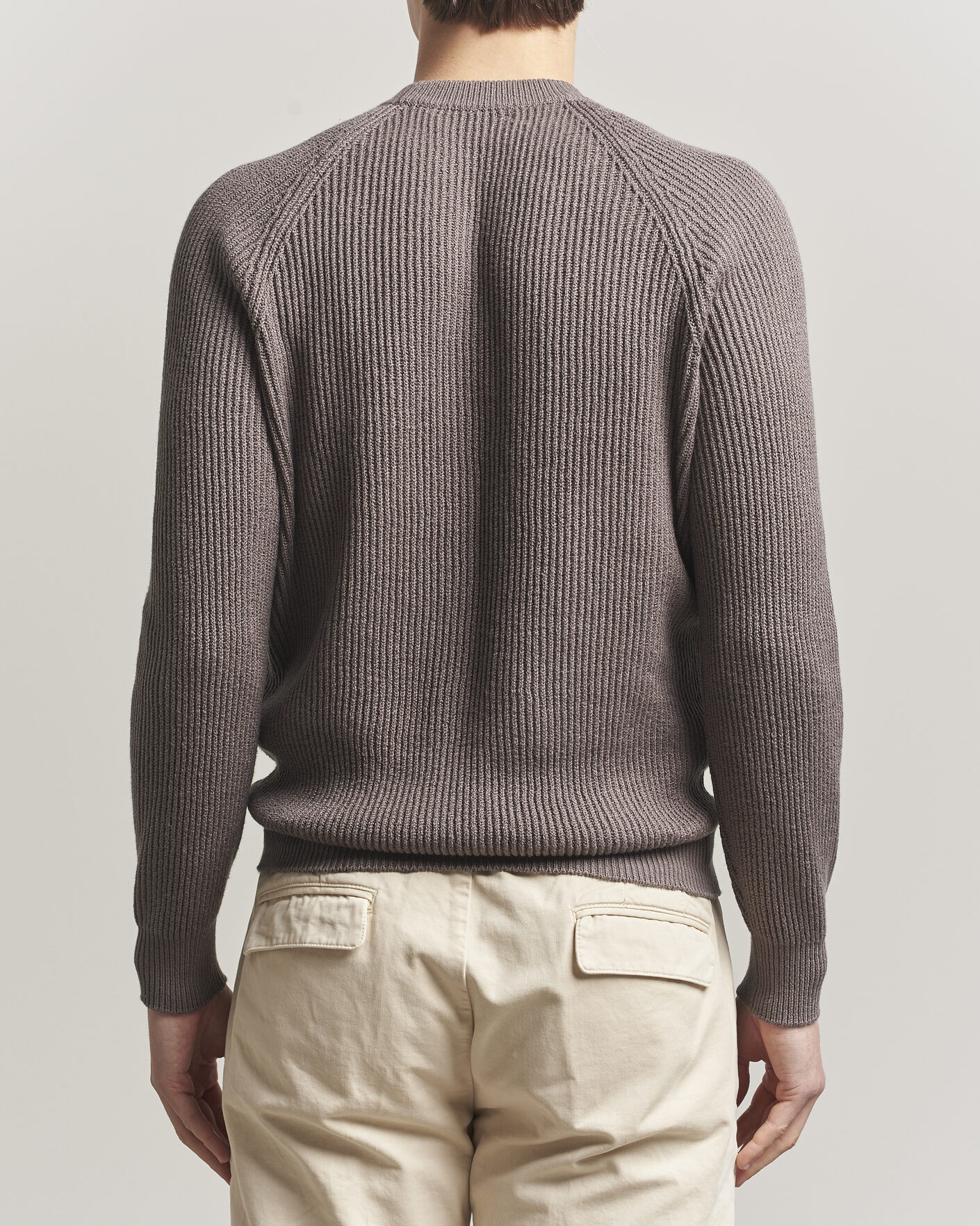 Herre | Gensere | Brunello Cucinelli | Heavy Cotton Rib Sweater Light Brown