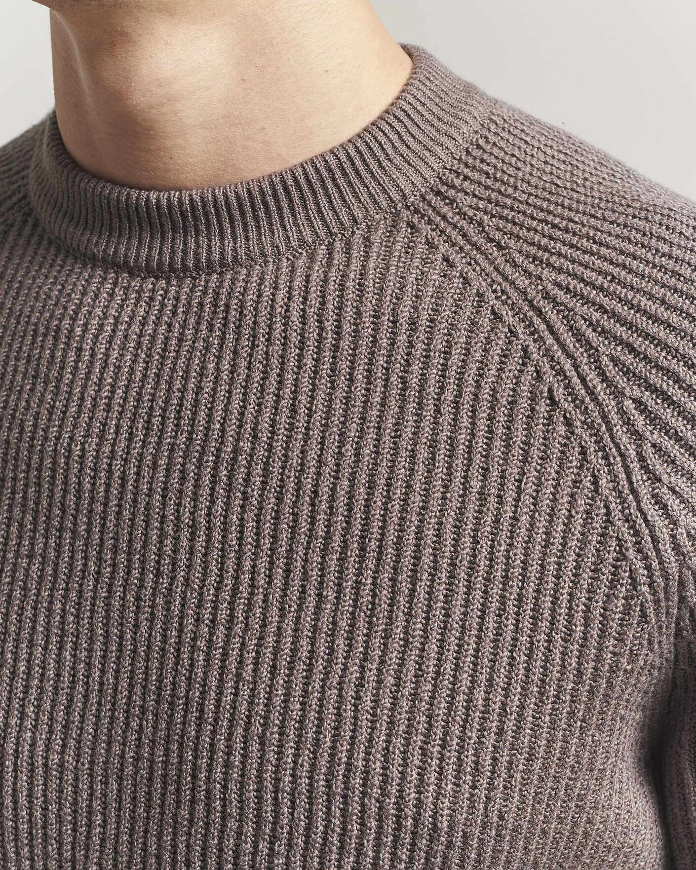 Herre | Gensere | Brunello Cucinelli | Heavy Cotton Rib Sweater Light Brown