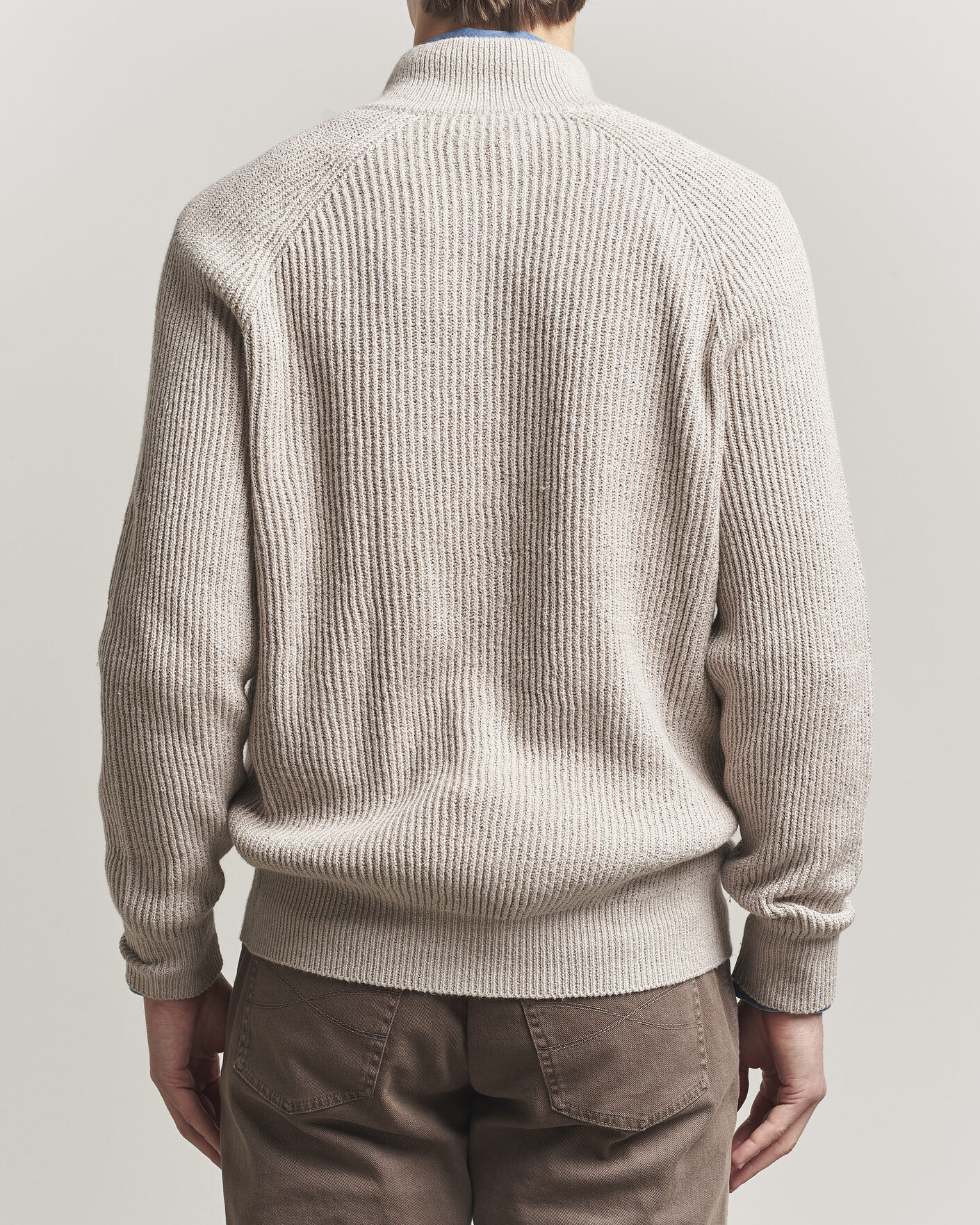 Herre | Gensere | Brunello Cucinelli | Heavy Cotton Rib Zip Cardigan Beige