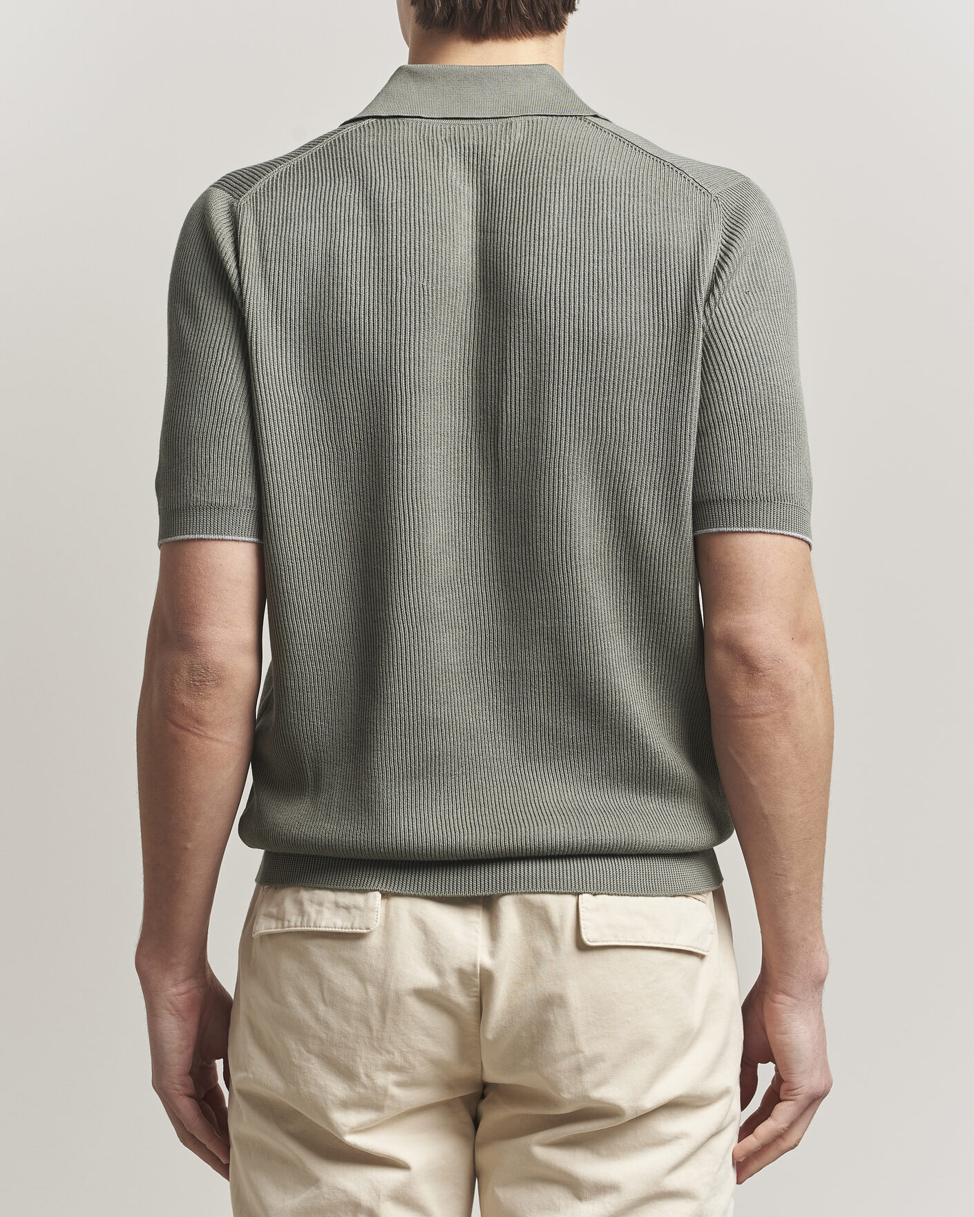 Herre | Pikéer | Brunello Cucinelli | Cotton Rib Knitted Polo Olive