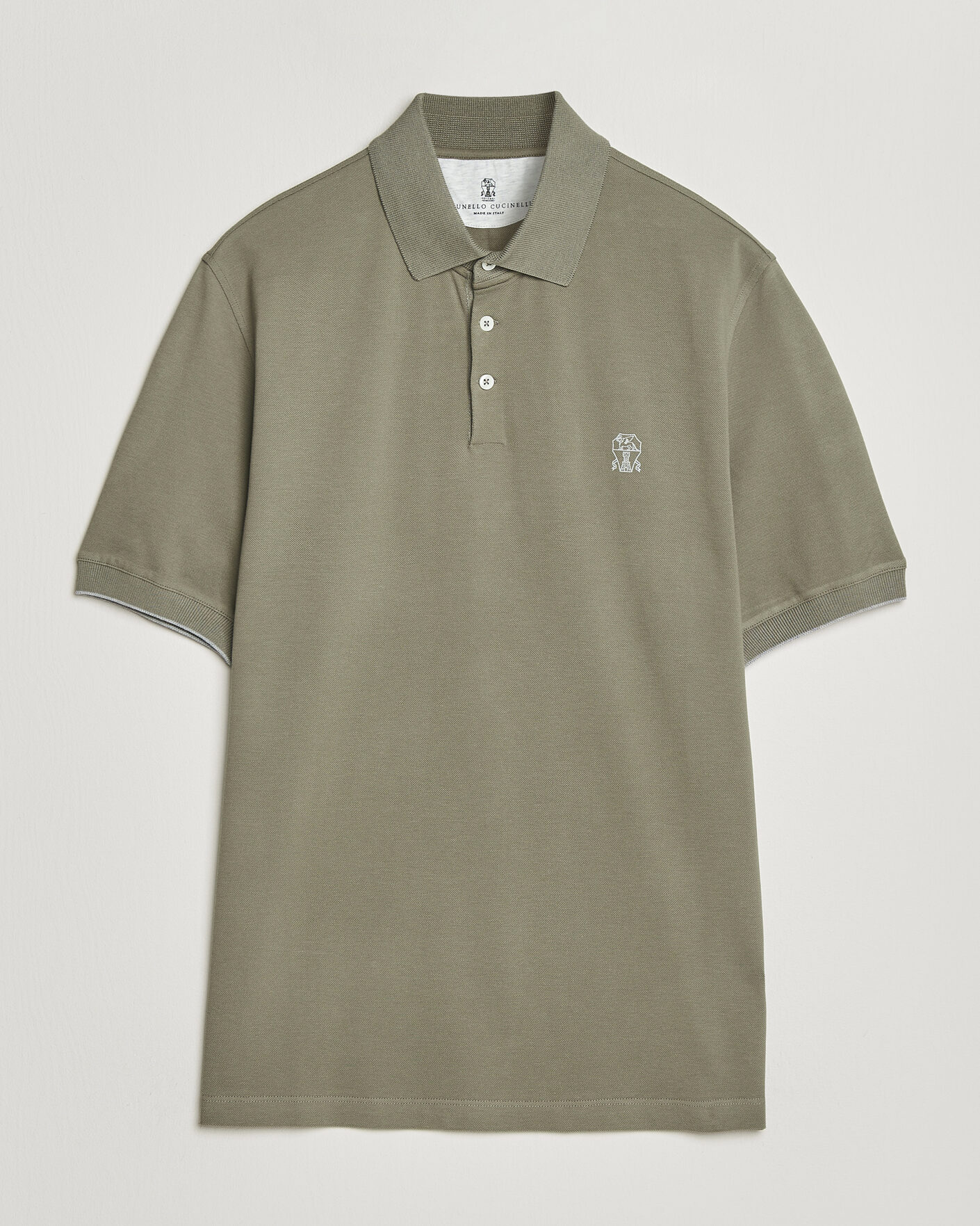 Herre | Pikéer | Brunello Cucinelli | Short Sleeve Logo Polo Olive