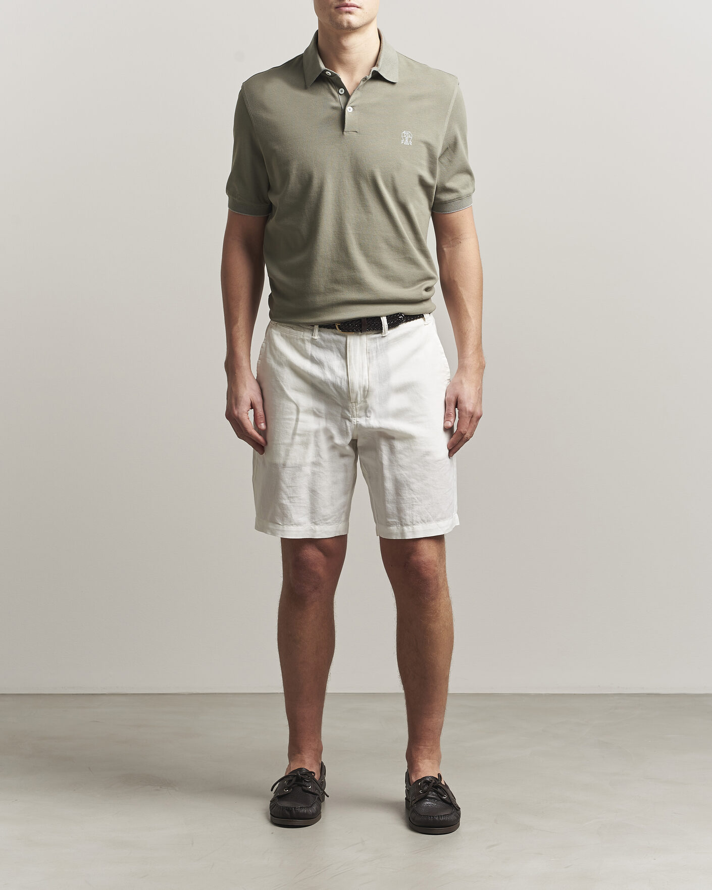 Herre | Pikéer | Brunello Cucinelli | Short Sleeve Logo Polo Olive