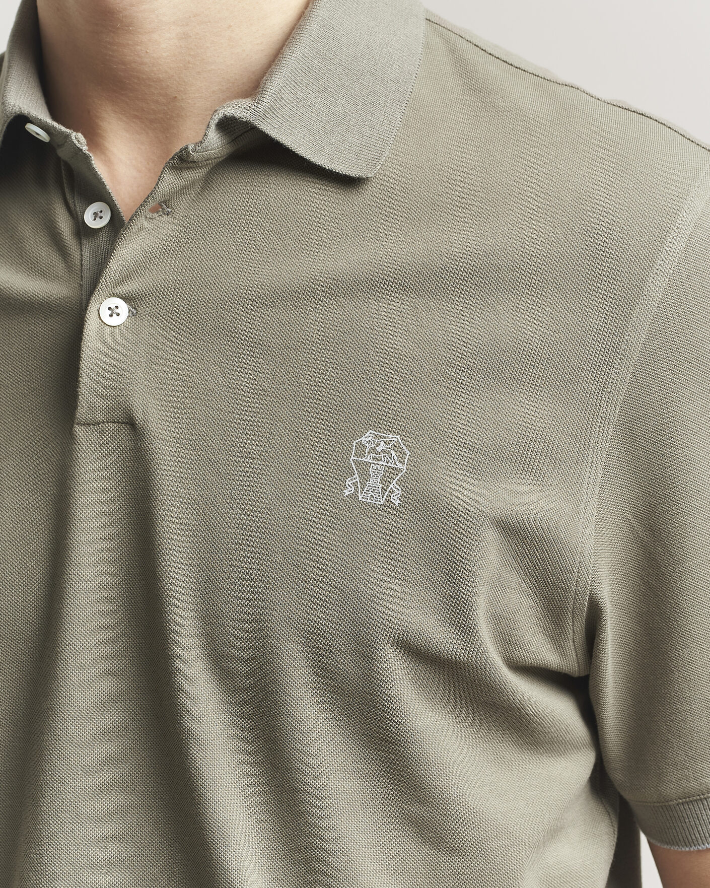 Herre | Pikéer | Brunello Cucinelli | Short Sleeve Logo Polo Olive