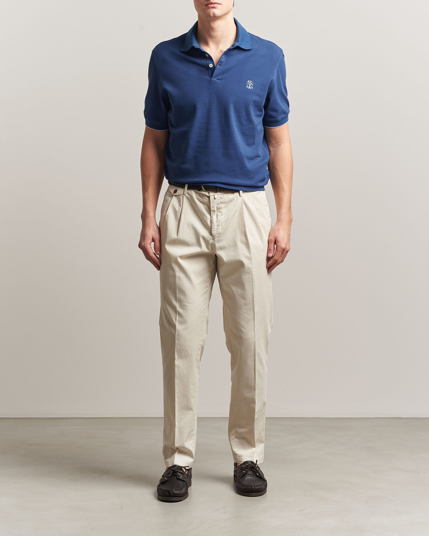Herre | Pikéer | Brunello Cucinelli | Short Sleeve Logo Polo Blue