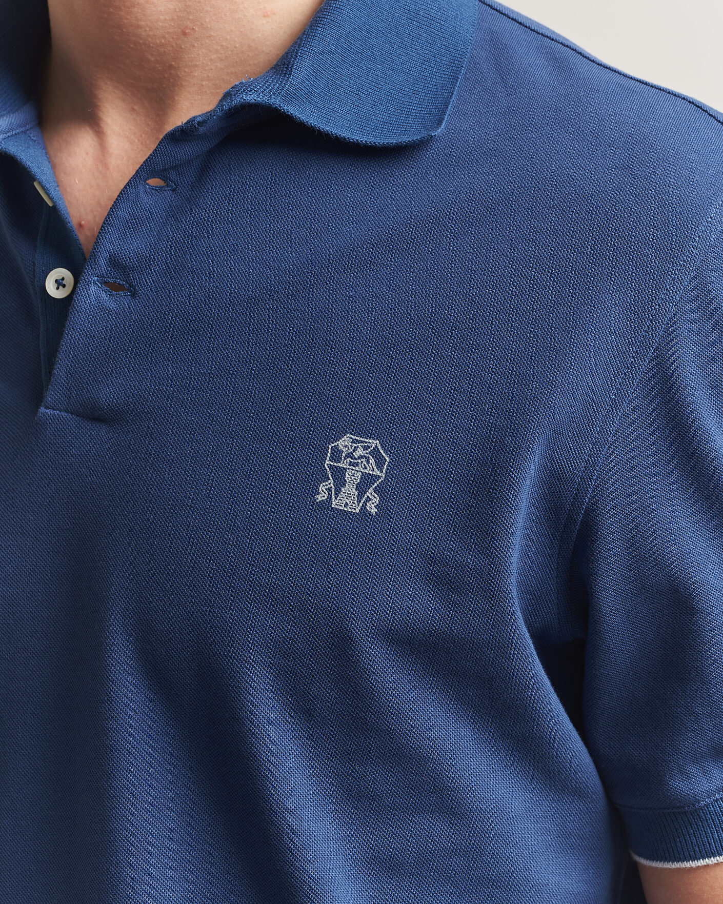 Herre | Pikéer | Brunello Cucinelli | Short Sleeve Logo Polo Blue
