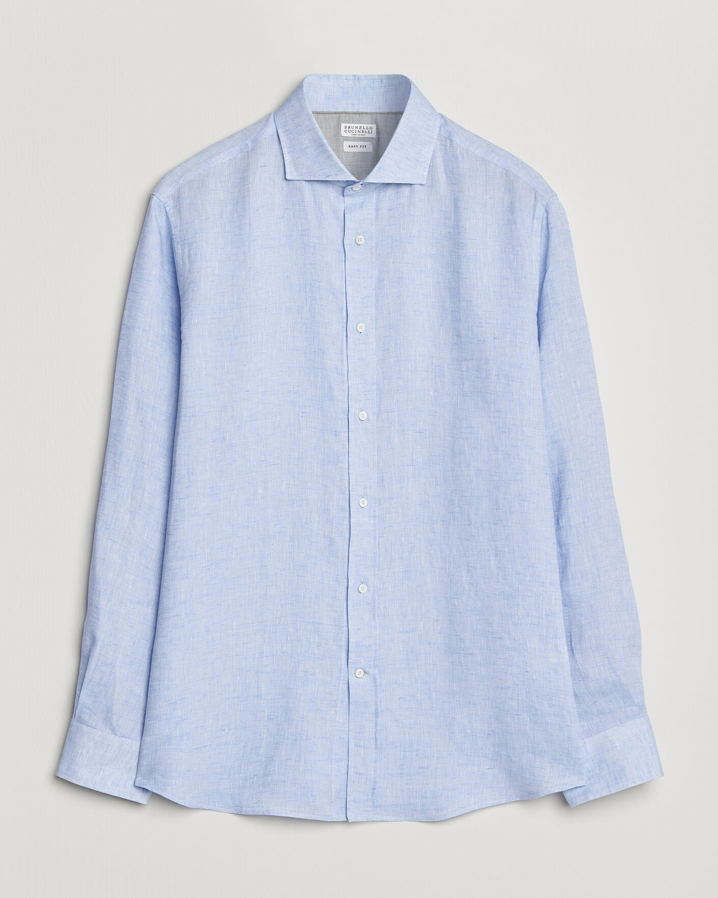 Herre | Skjorter | Brunello Cucinelli | Easy Fit Linen Shirt Light Blue
