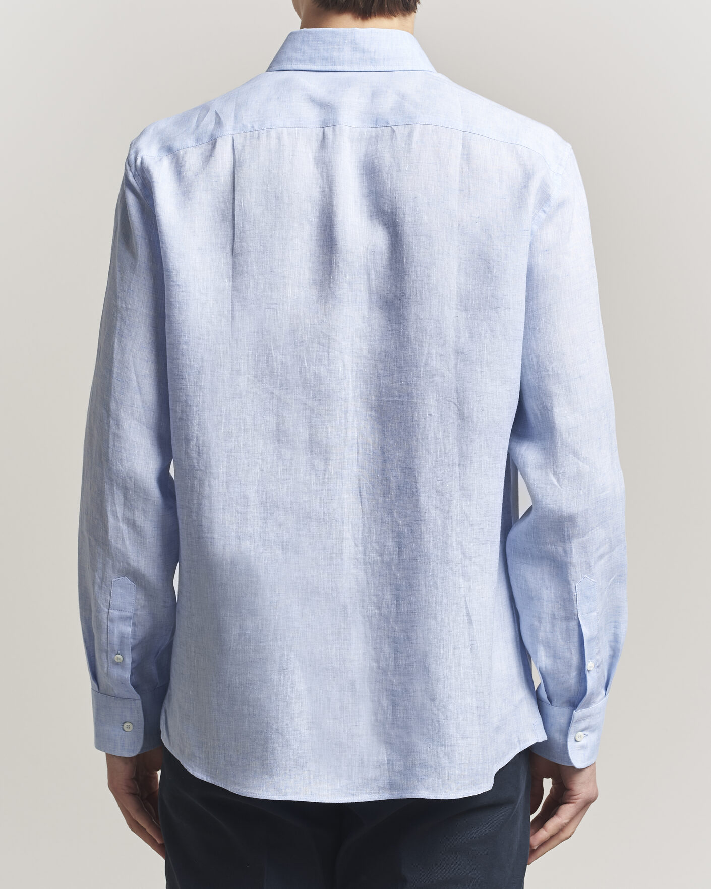 Herre | Skjorter | Brunello Cucinelli | Easy Fit Linen Shirt Light Blue