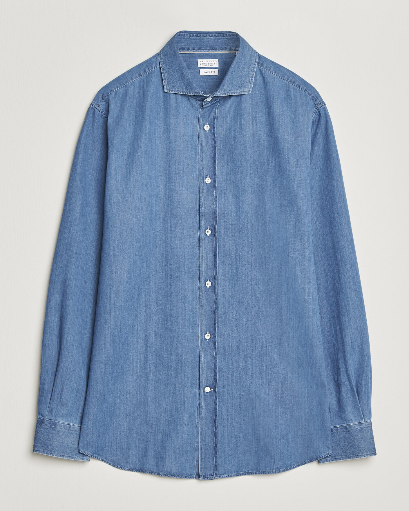 Herre | Skjorter | Brunello Cucinelli | Easy Fit Denim Shirt Medium Blue Wash
