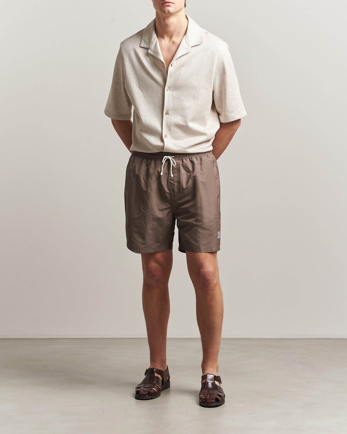 Herre | Badeshorts | Brunello Cucinelli | Nylon Swim Trunks Brown