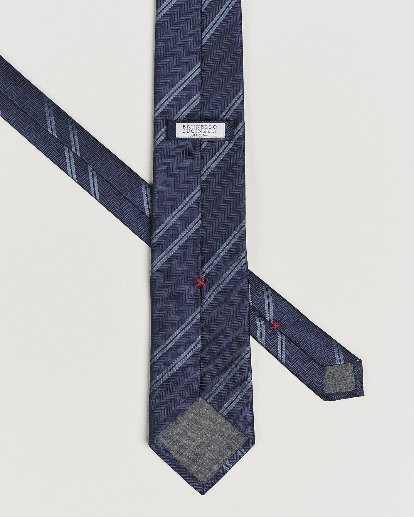 Herre | Slips | Brunello Cucinelli | Regimental Stripe Silk Tie Navy