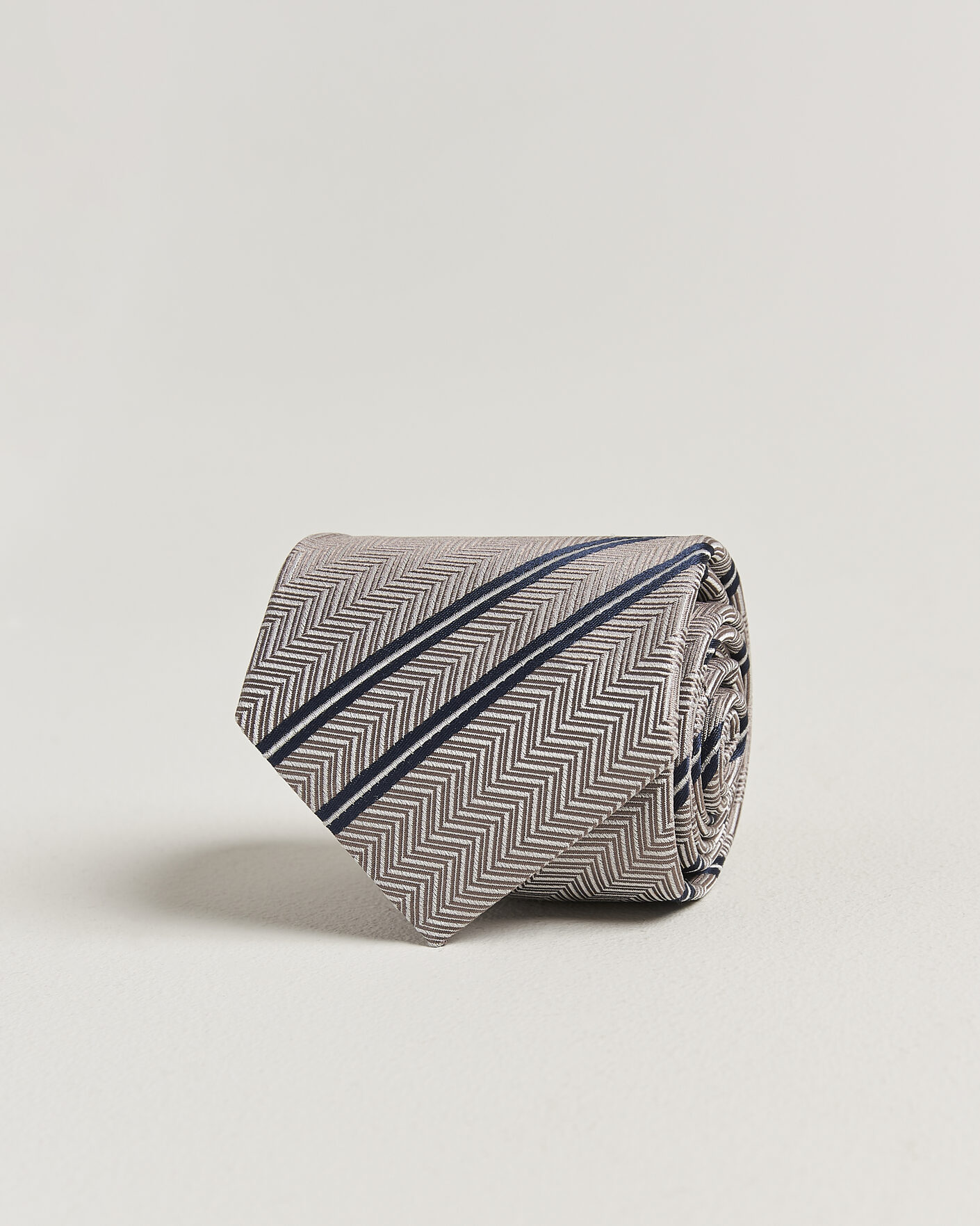 Herre | Slips | Brunello Cucinelli | Regimental Stripe Silk Tie Brown