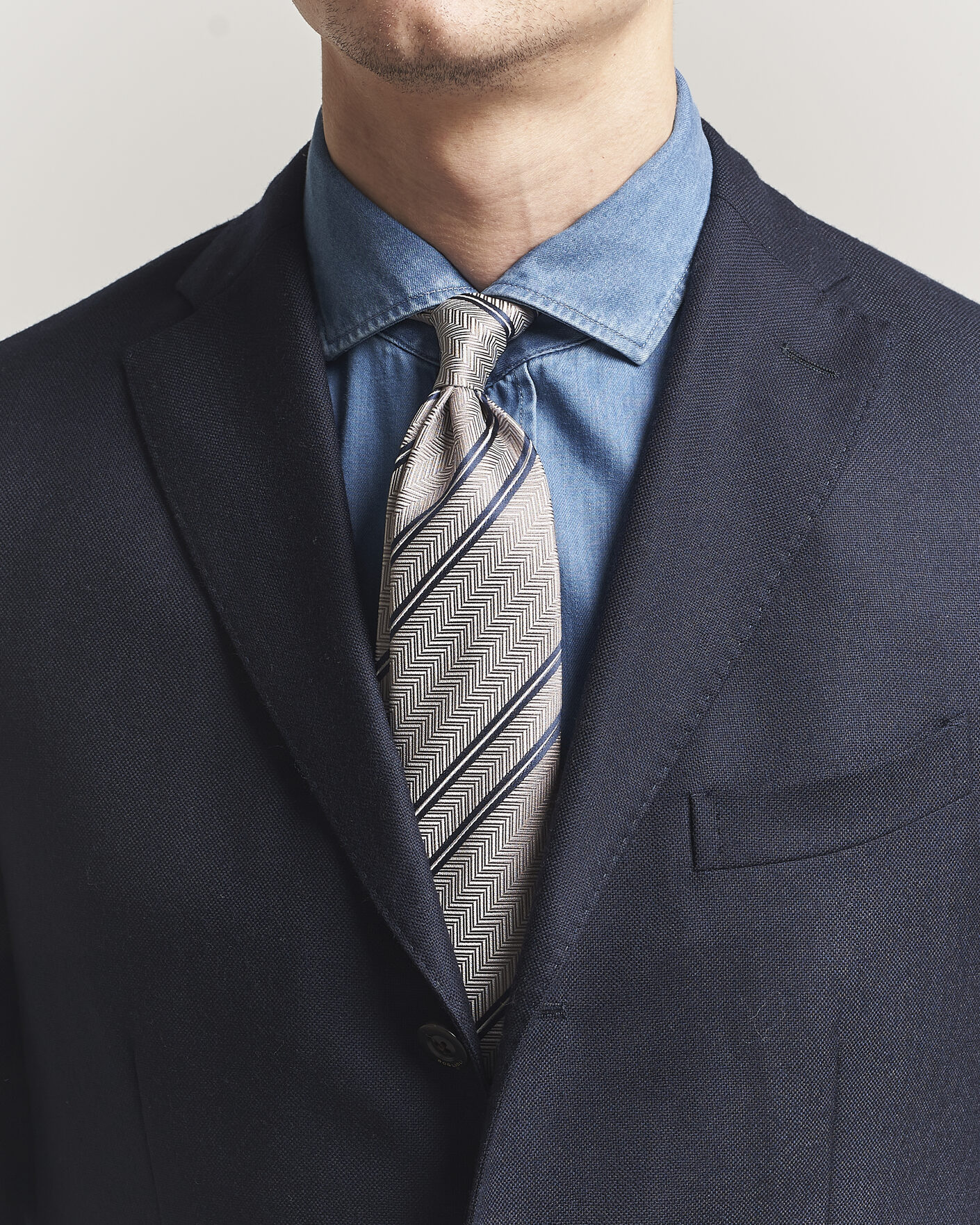 Herre | Slips | Brunello Cucinelli | Regimental Stripe Silk Tie Brown