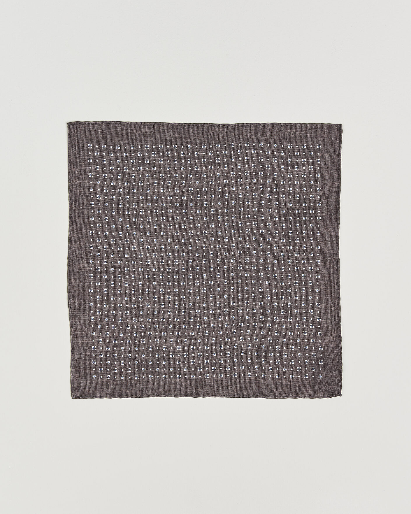 Herre | Lommetørklær | Brunello Cucinelli | Printed Silk Pocket Square Brown