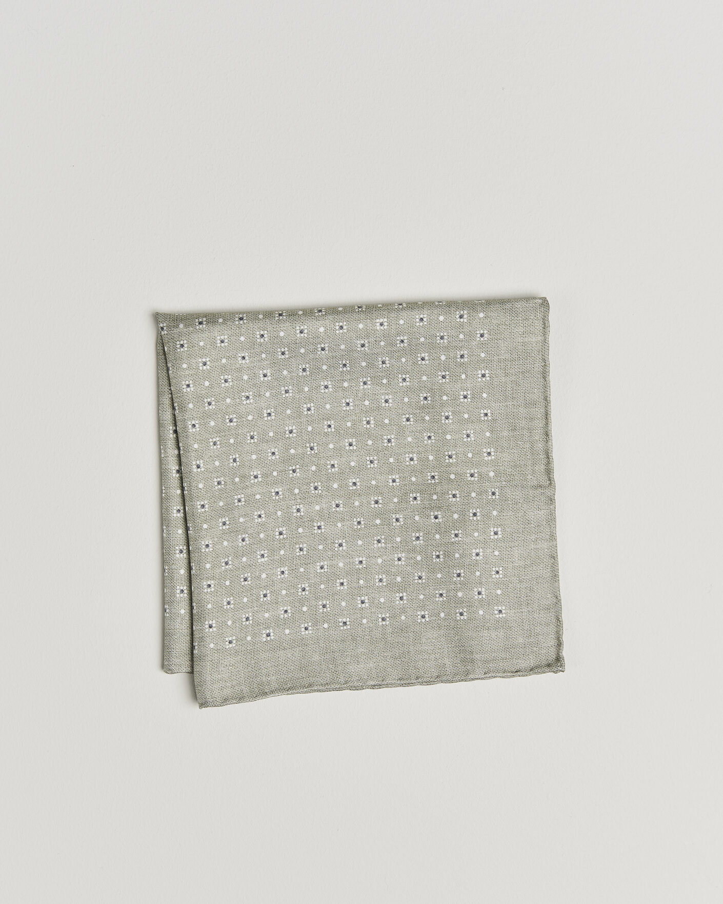 Herre | Lommetørklær | Brunello Cucinelli | Printed Silk Pocket Square Olive