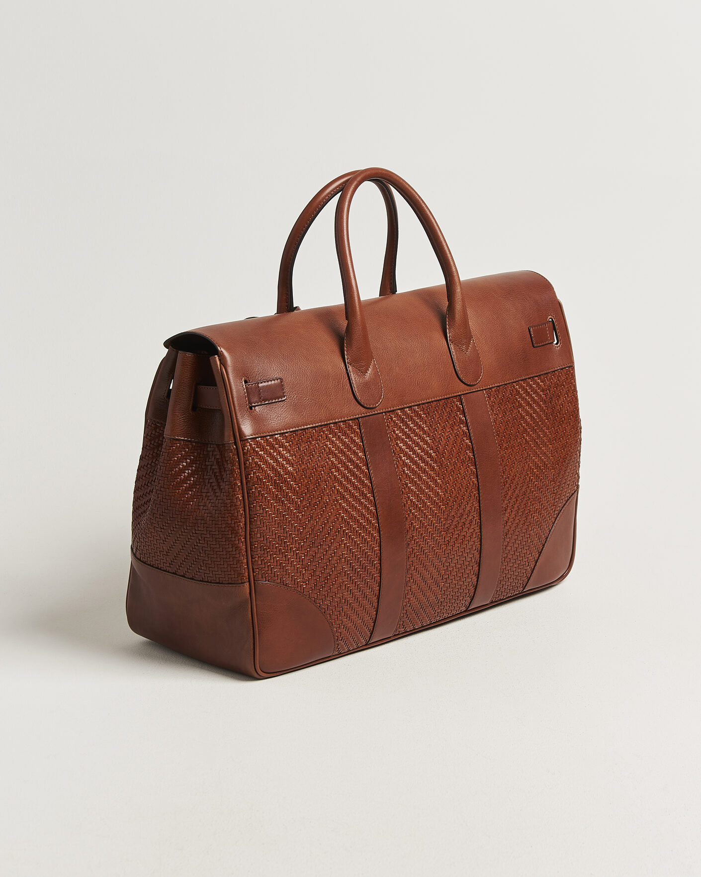 Herre | Vesker | Brunello Cucinelli | Woven Leather Duffle Bag Burnished Calf