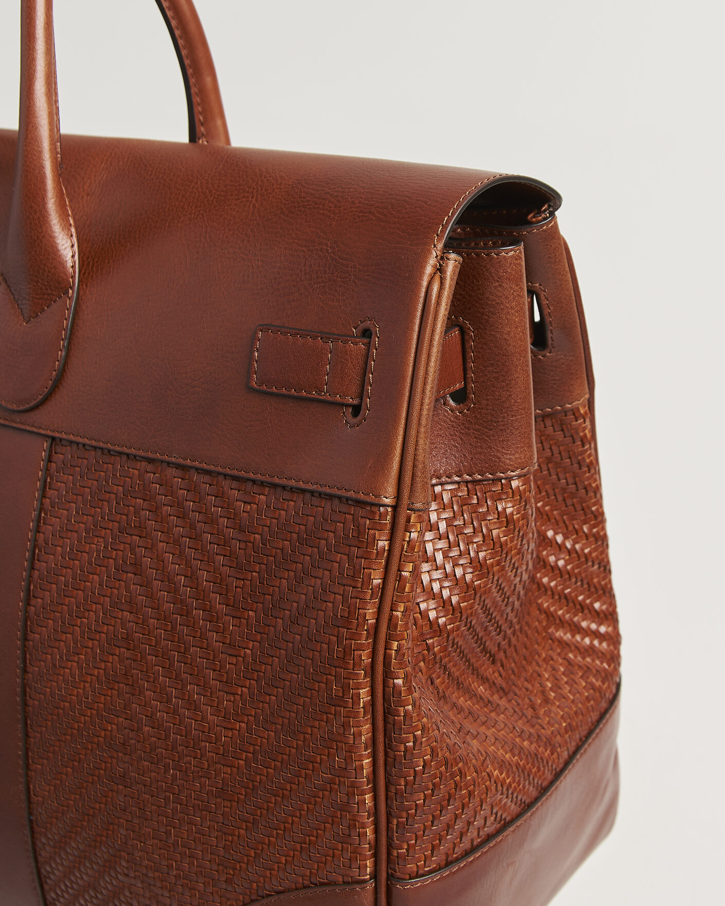 Herre | Vesker | Brunello Cucinelli | Woven Leather Duffle Bag Burnished Calf