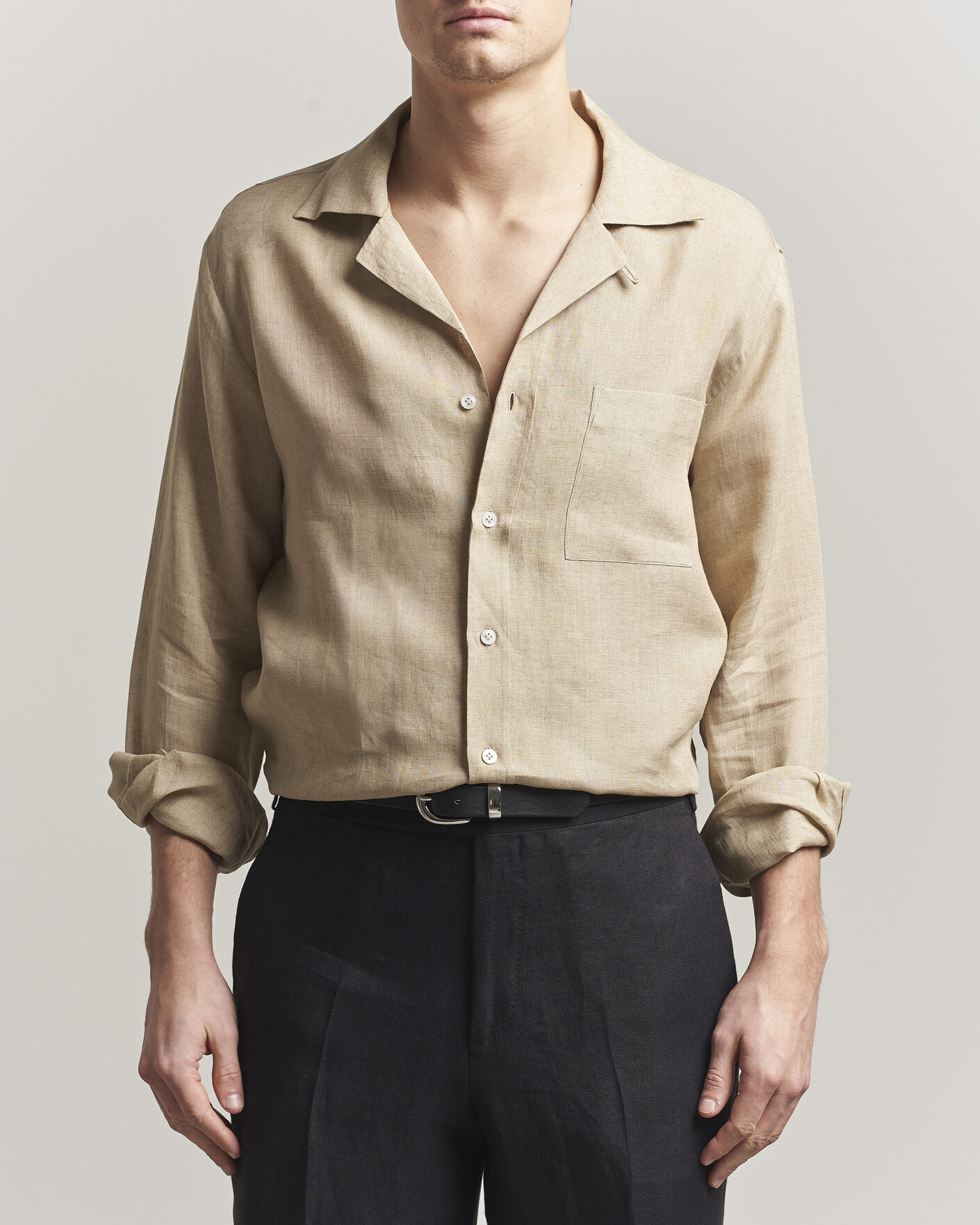 Herre | Skjorter | Lardini | Paul Linen Resort Shirt Beige