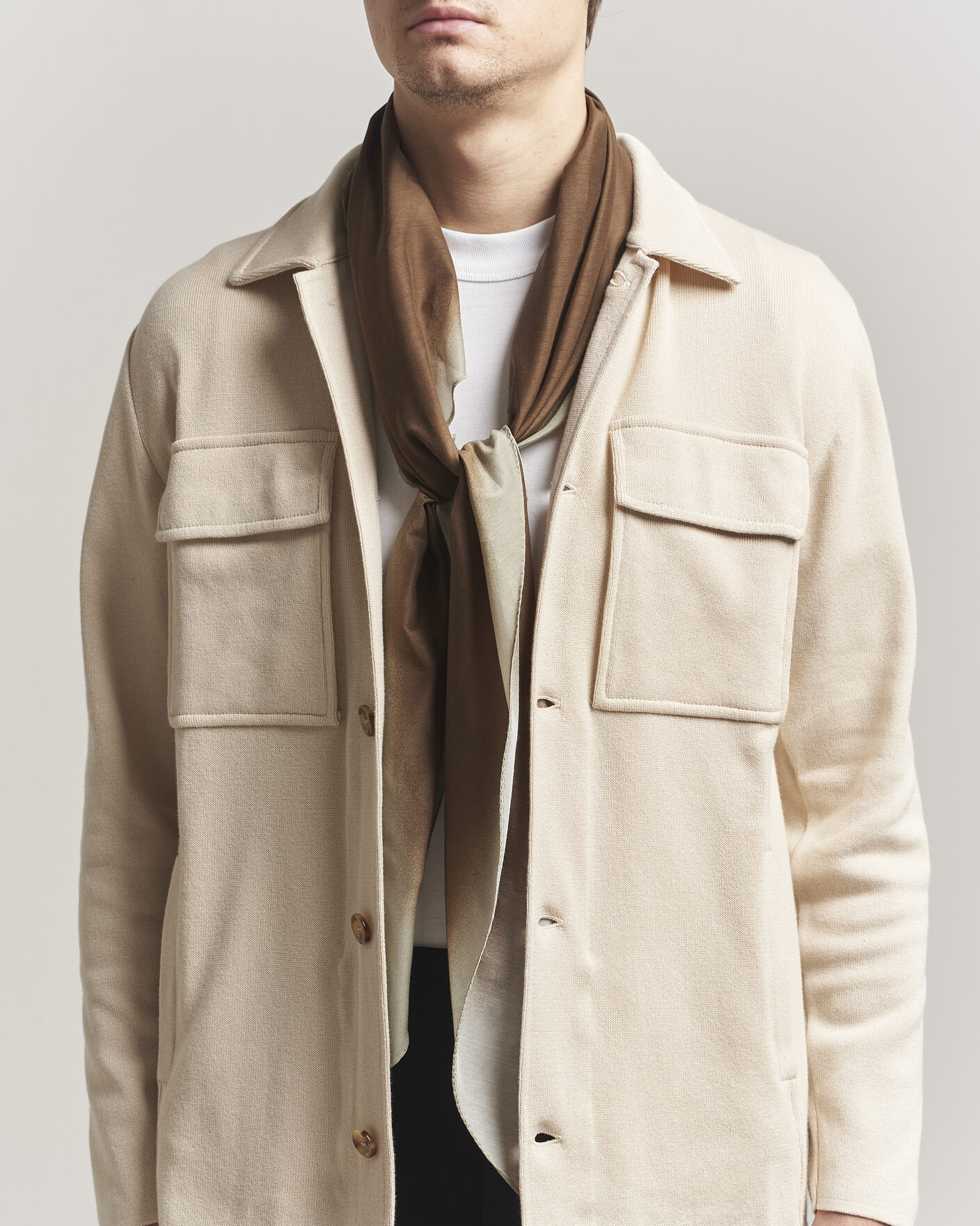 Herre | Scarves | Lardini | Cotton/Silk Scarf Brown