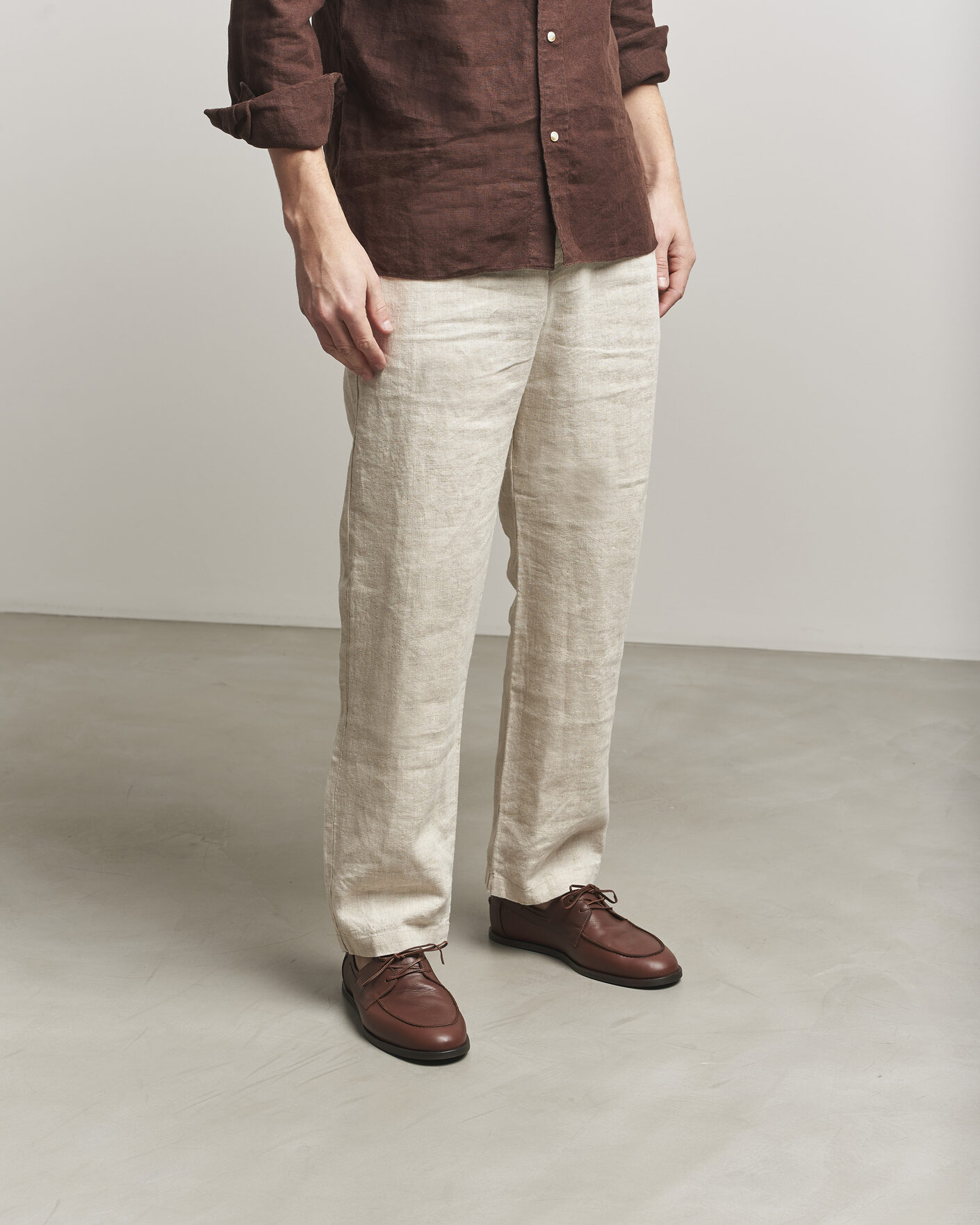 Herre | Seilersko | Lardini | Orfeo Leather Boat Shoe Brown