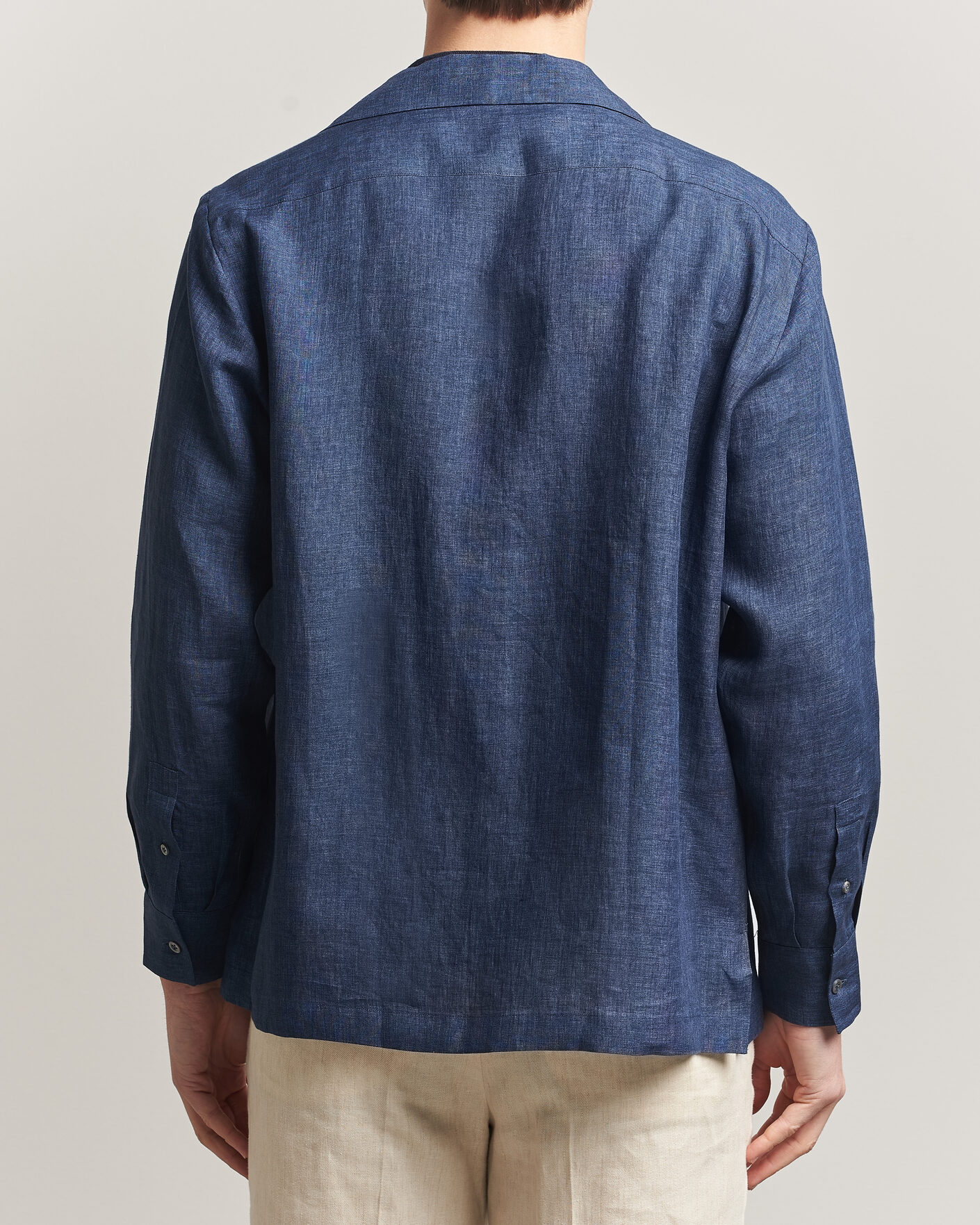 Herre | Skjorter | Lardini | Paul Linen Resort Shirt Dark Blue