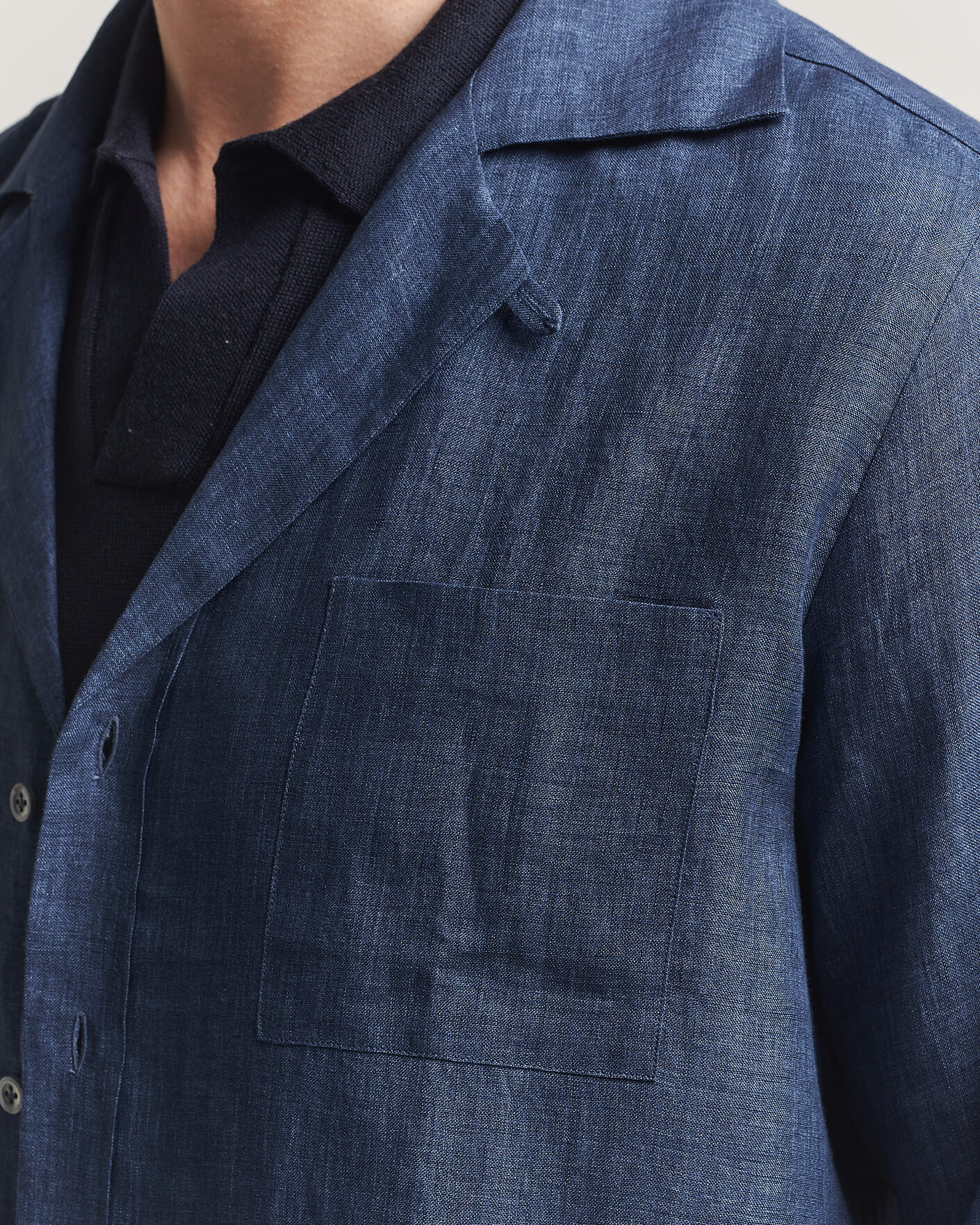 Herre | Skjorter | Lardini | Paul Linen Resort Shirt Dark Blue