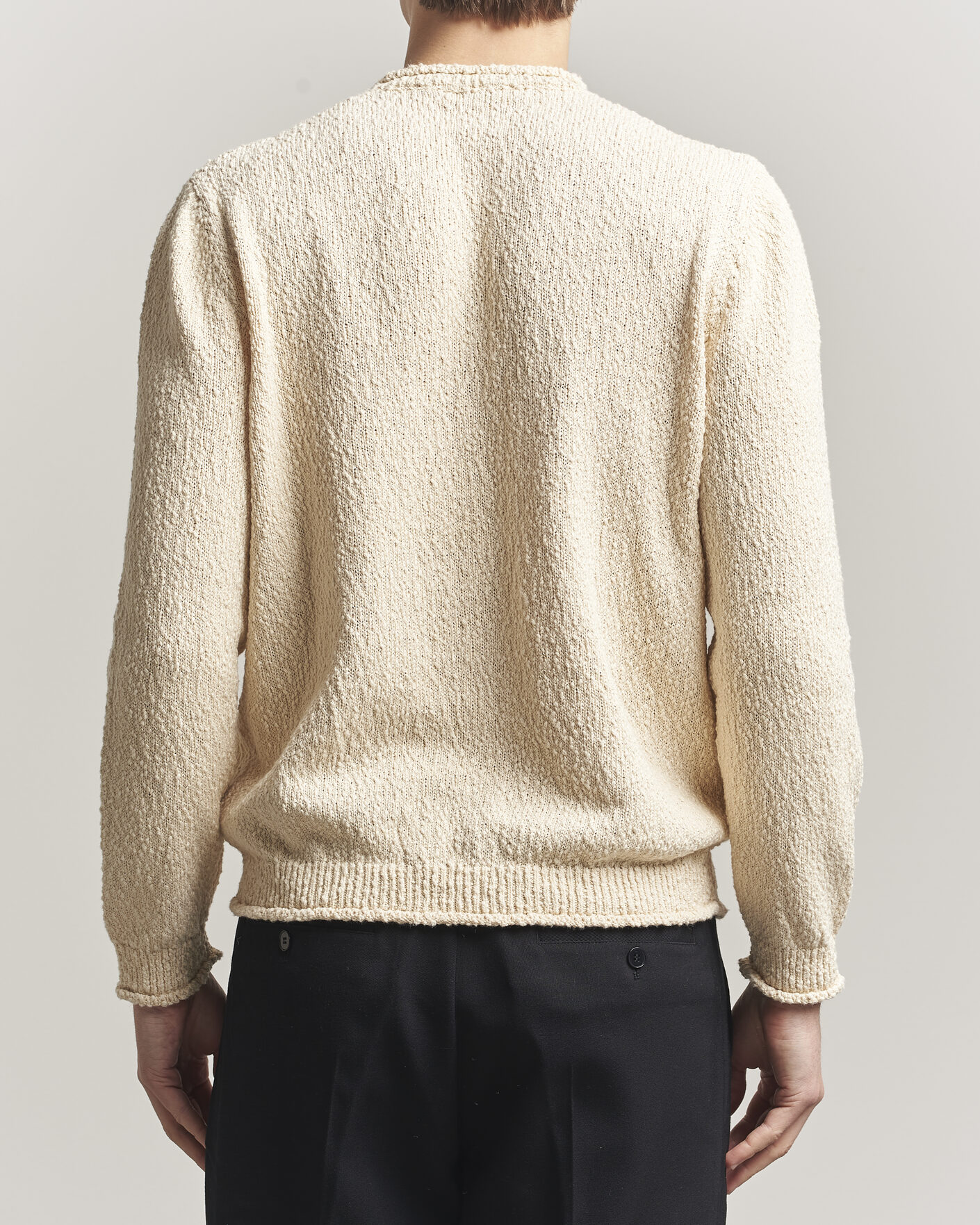 Herre | Gensere | Lardini | Organic Cotton Crew Neck Natural