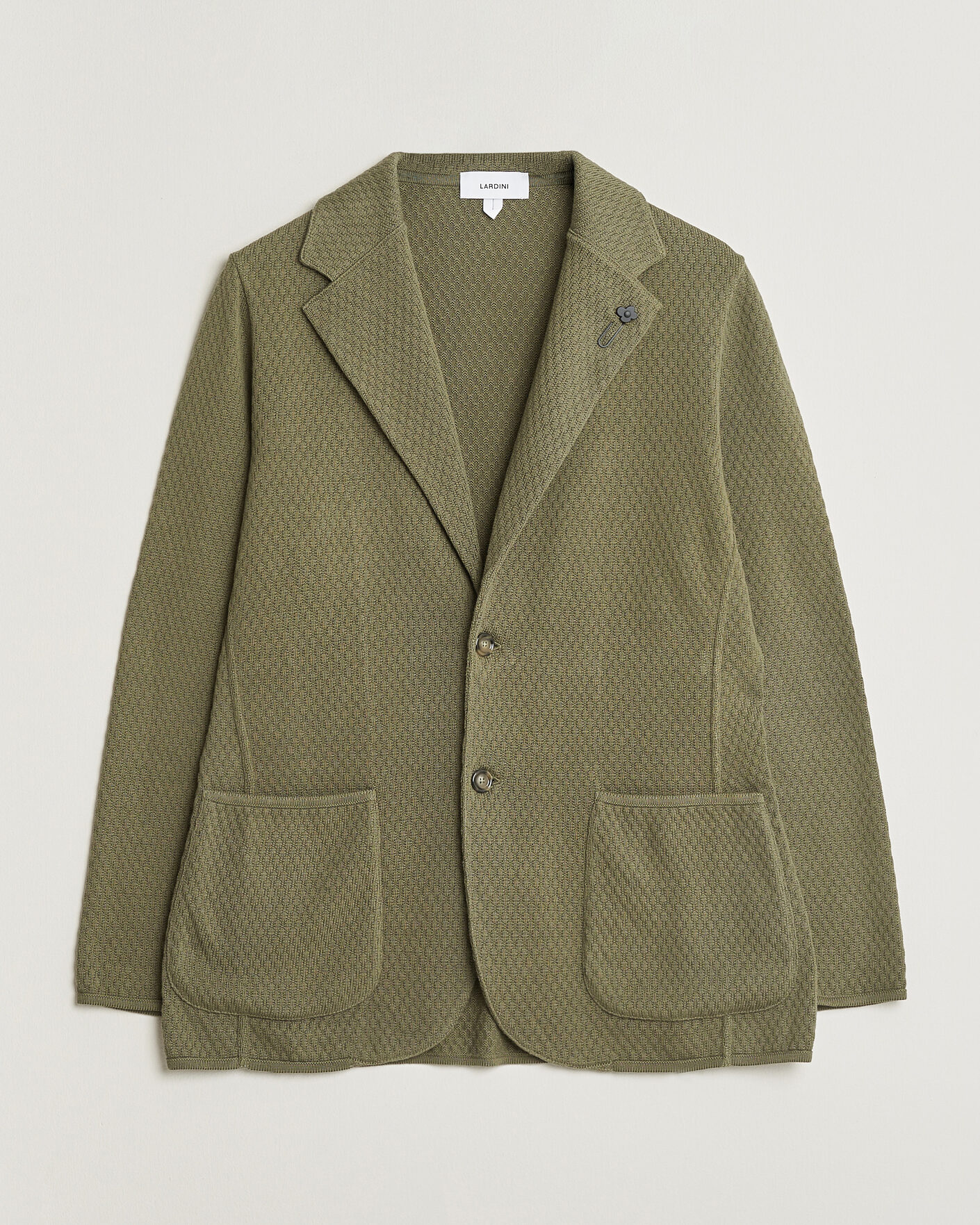 Herre | Dressjakker | Lardini | Knitted Structure Cotton Blazer Green