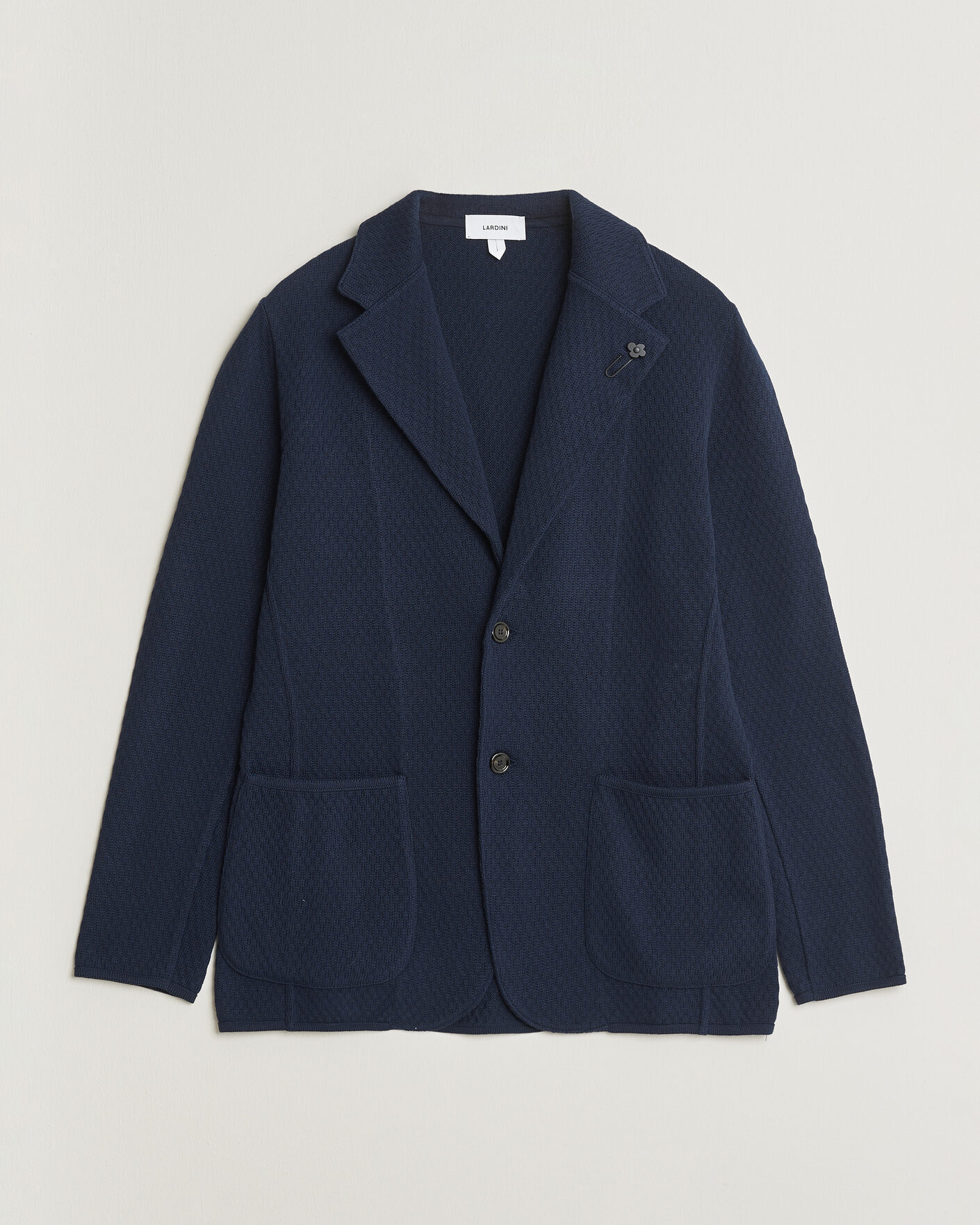 Herre | Dressjakker | Lardini | Knitted Structure Cotton Blazer Navy