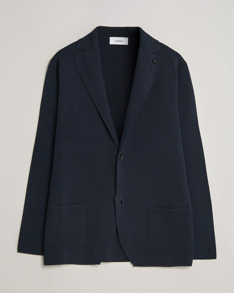 Herre | Dressjakker | Lardini | Knitted Cotton Blazer Navy