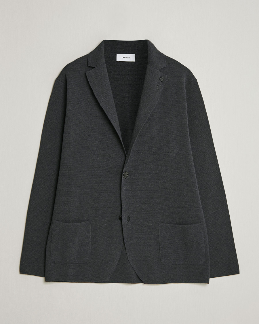 Herre | Dressjakker | Lardini | Knitted Cotton Blazer Grey
