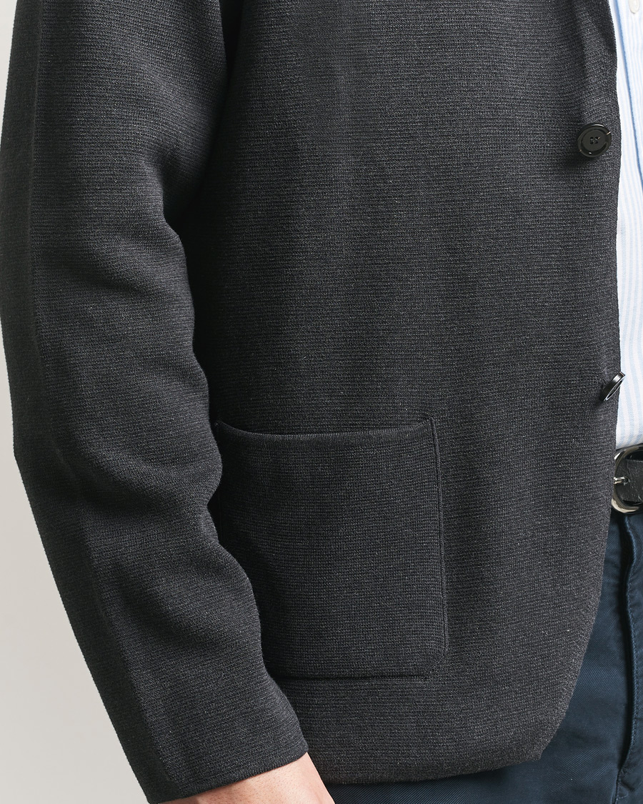 Herre | Dressjakker | Lardini | Knitted Cotton Blazer Grey