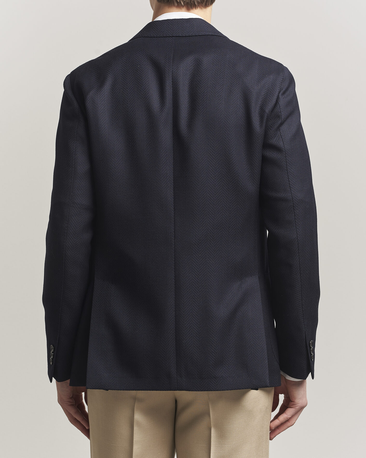 Herre | Dressjakker | Lardini | Herringbone Light Wool Blazer Navy