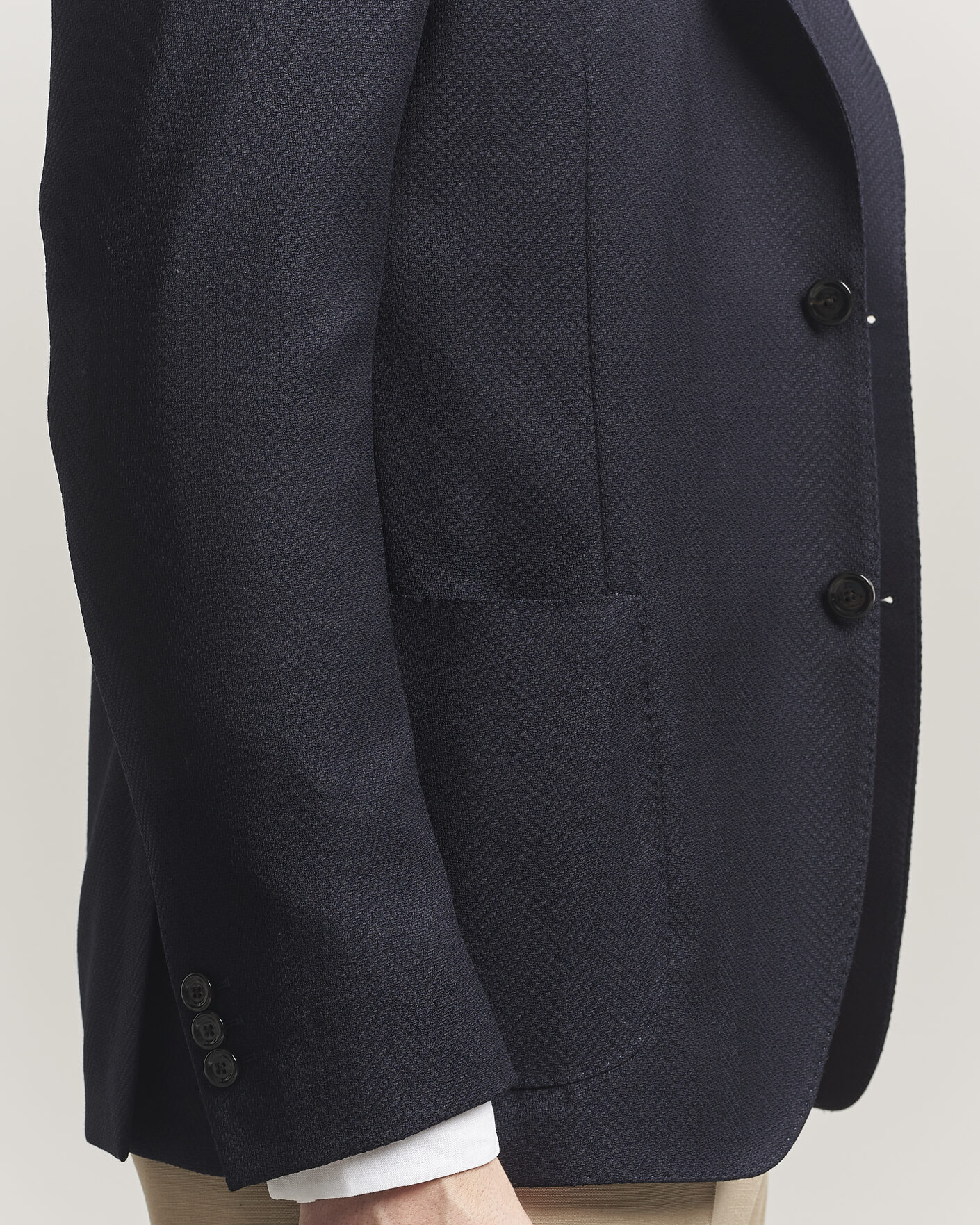 Herre | Dressjakker | Lardini | Herringbone Light Wool Blazer Navy