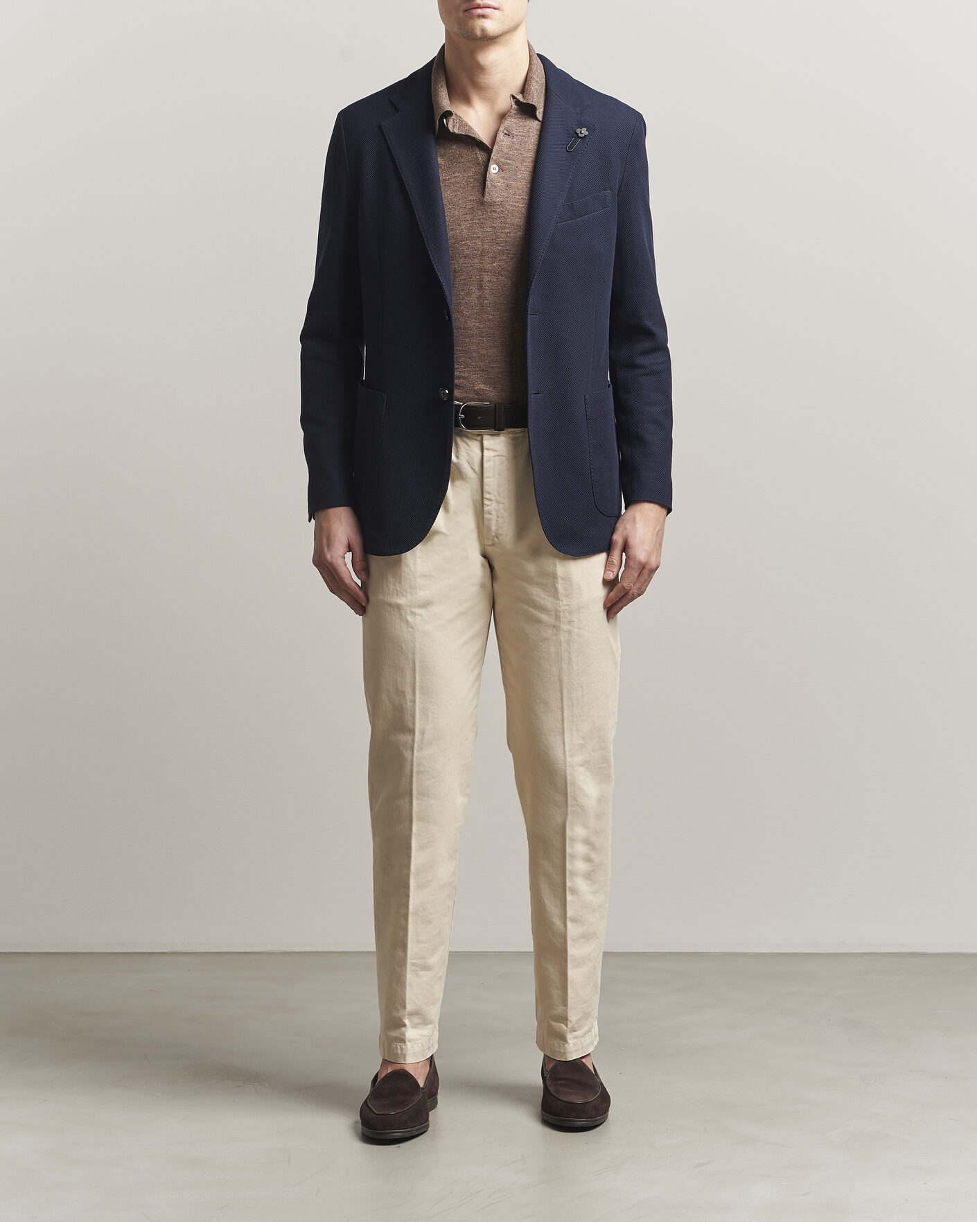 Herre | Dressjakker | Lardini | Loro Piana Jersey Piquet Cotton Blazer Navy