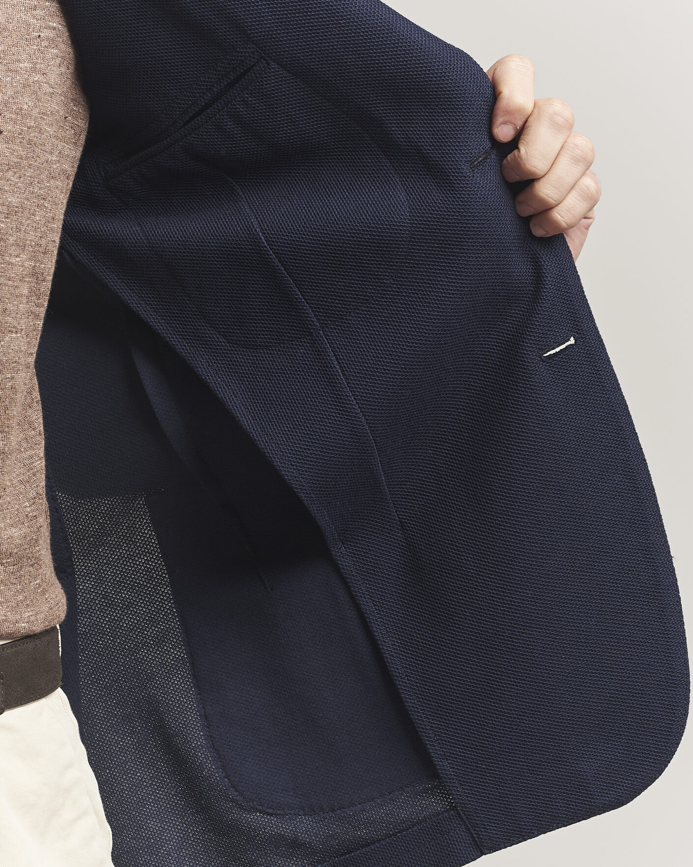 Herre | Dressjakker | Lardini | Loro Piana Jersey Piquet Cotton Blazer Navy