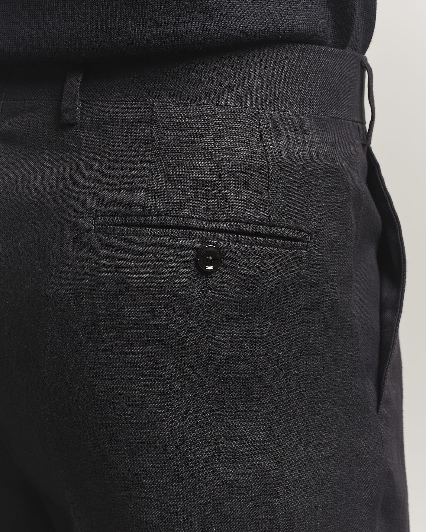 Herre | Bukser | Lardini | Palu Straight Fit Linen Trousers Black