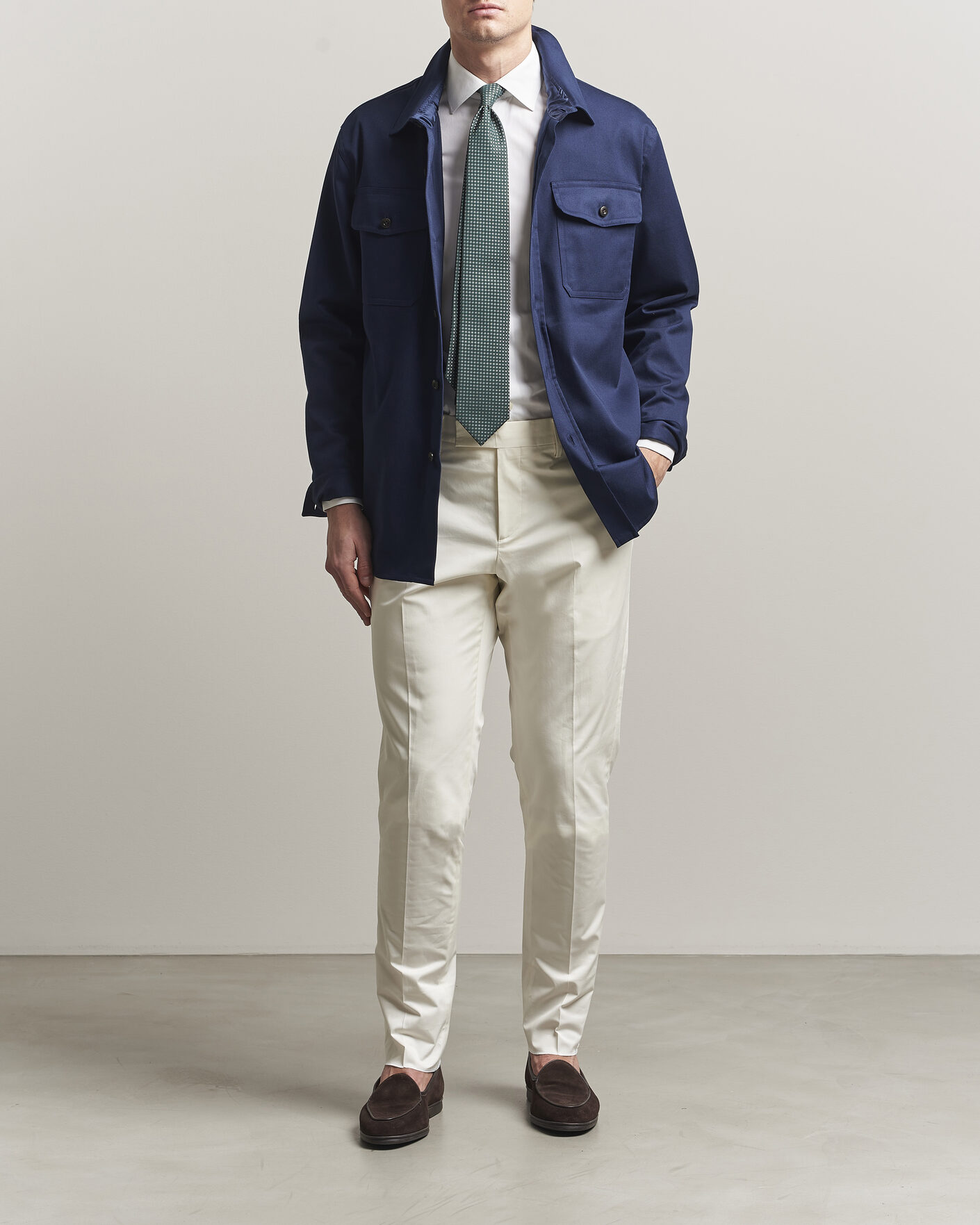 Herre | Bukser | Lardini | Lyon Cotton Twill Stretch Trousers White