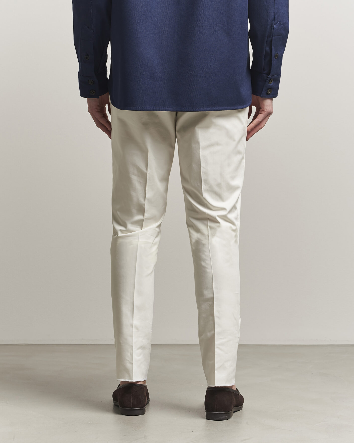Herre | Bukser | Lardini | Lyon Cotton Twill Stretch Trousers White
